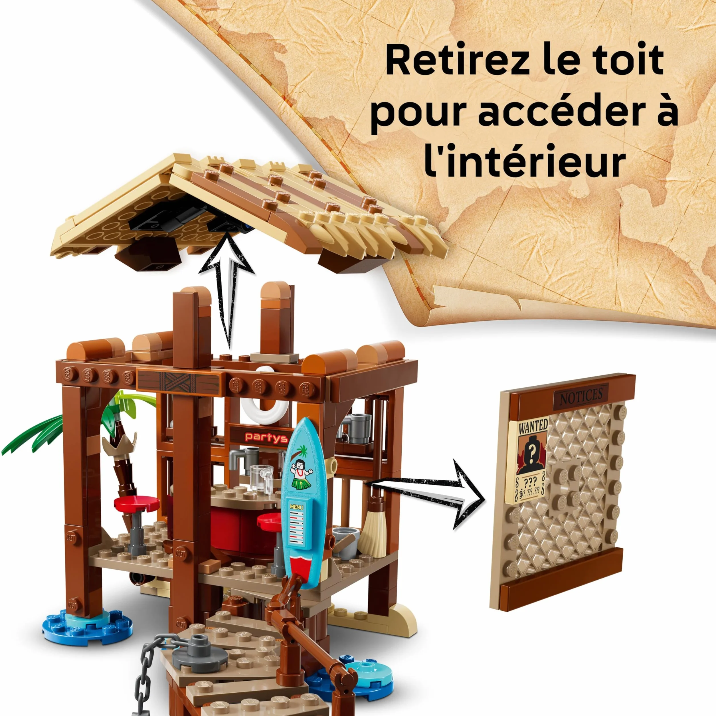 LEGO One Piece Le Bar du Village de Fuchsia Jouet Bateau Minifigurines Luffy Shanks Makino Accessoires Affiche Wanted Cadeau Anime 8 Ans 75636