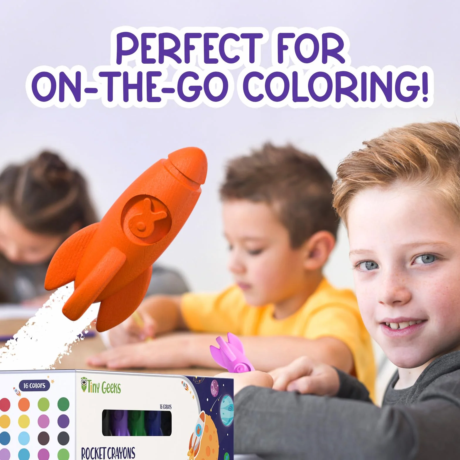 TinyGeeks Crayons Non Toxiques Lavables pour Enfants 3-8 Ans - Crayon Bebe Faciles à Tenir