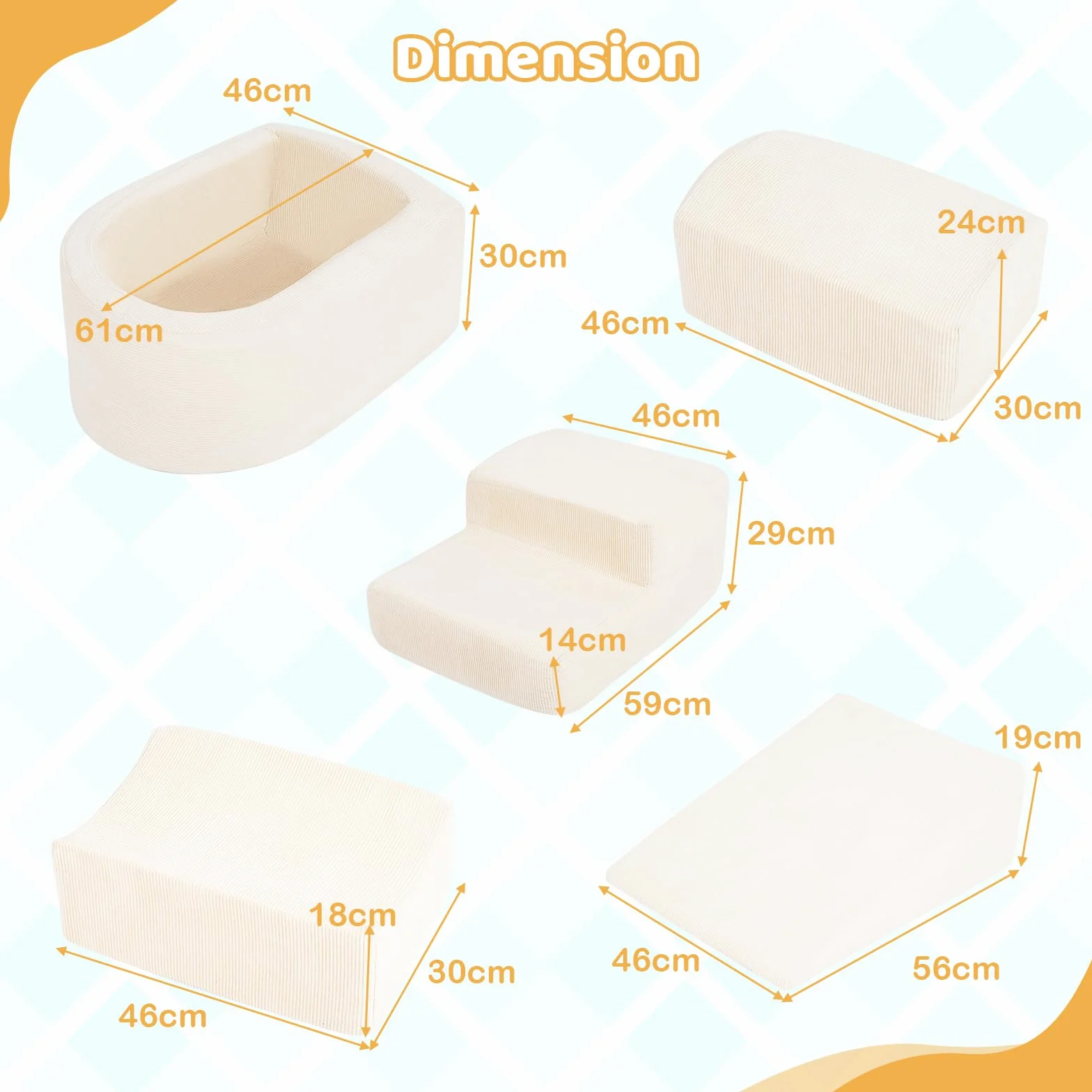FANTASK Lot de 5 Blocs de Construction géants en Mousse XXL avec Piscine à balles