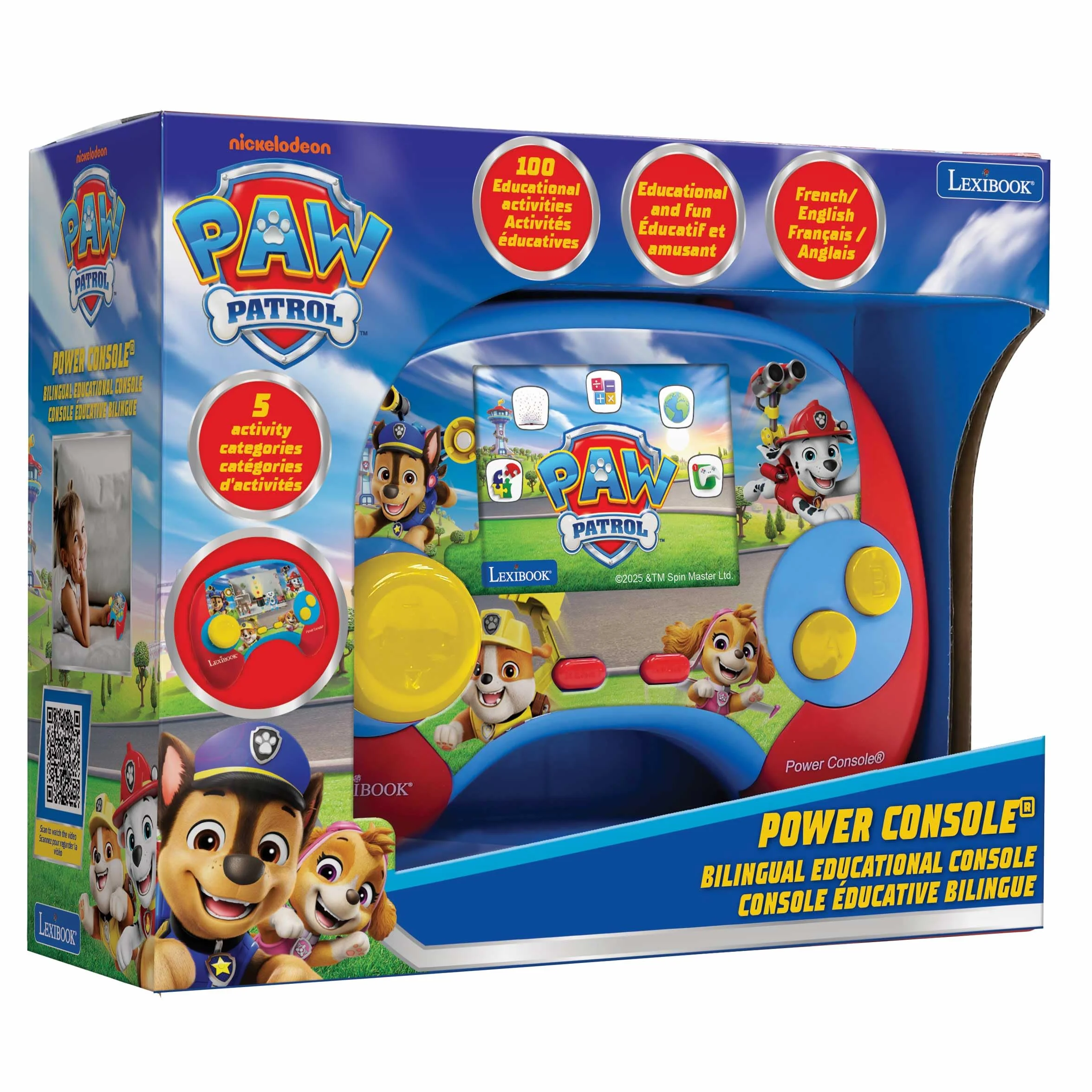 Lexibook La Pat' Patrouille Power Console Console de Jeux éducative bilingue Français/Anglais 100 activités JCG100PAi1