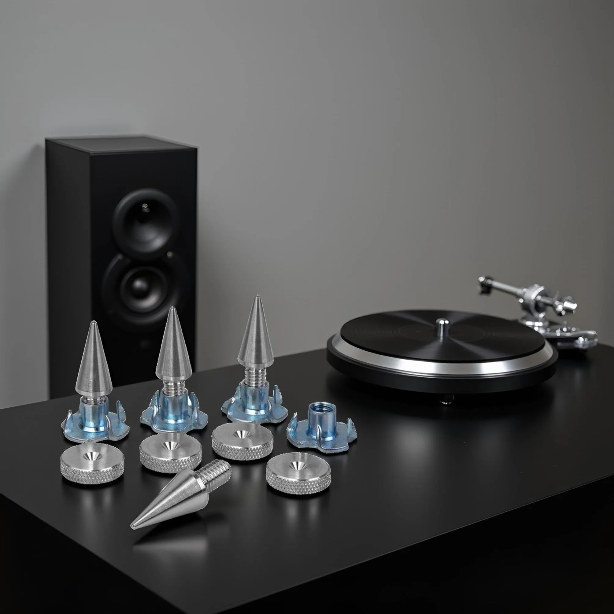 PrecisionGeek Pointes et Contre-Pointes M6 Aluminium Brut Ø10×20 mm Ø16 mm avec Écrous en T Anti-Vibration 4 Pièces
