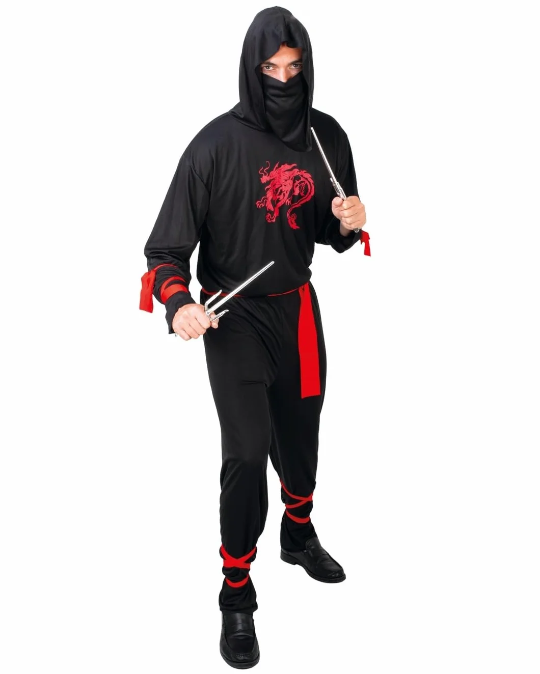 Lot de 2 Epées Saï Ninja 30 cm Plastique Accessoire Déguisement Arts Martiaux Kung Fu Carnaval Halloween