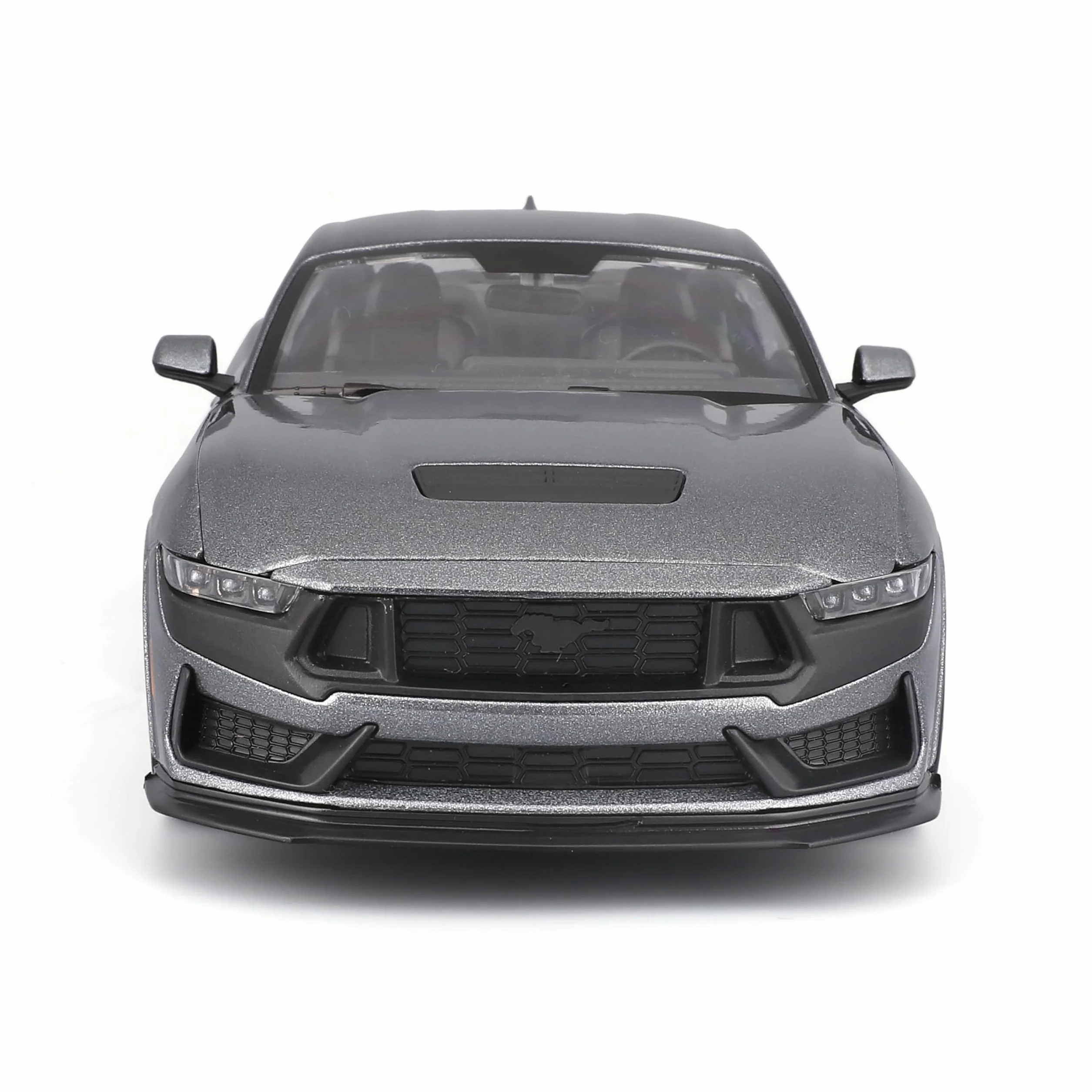 Maisto Ford Mustang Dark Horse 2024 1:24 Diecast Voiture Gris métallisé Portes Capot ouvrants Licence Officielle Ford