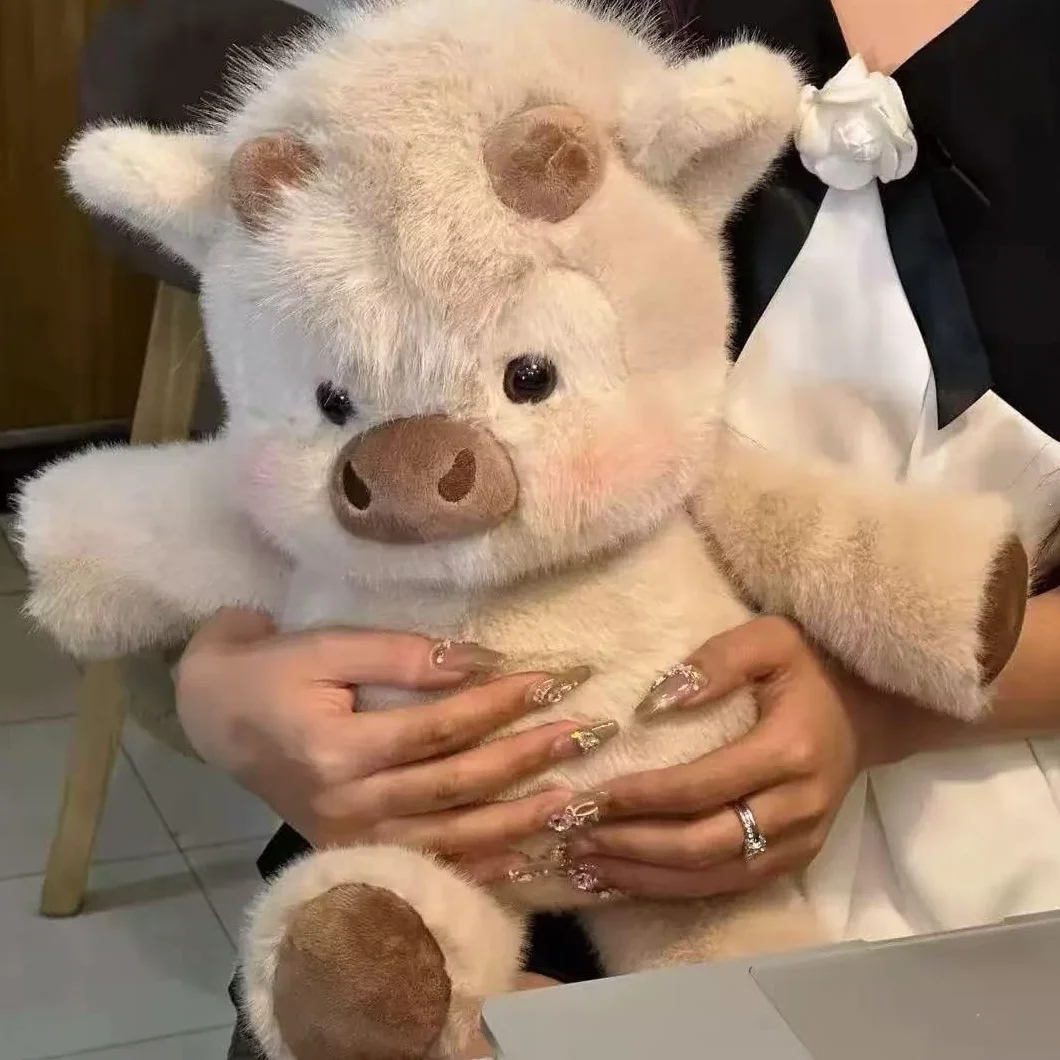 Peluche Vache Qui Court Kawaii Doux 45cm, Panda Roux, Cochon, Panda, Mouton, Running Cow Plushie