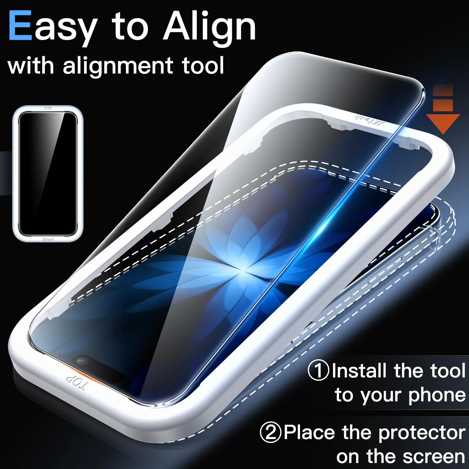 JETech Protection D'écran iPhone 17 6,3 Pouces Verre Trempé Dureté 9H Lot de 3