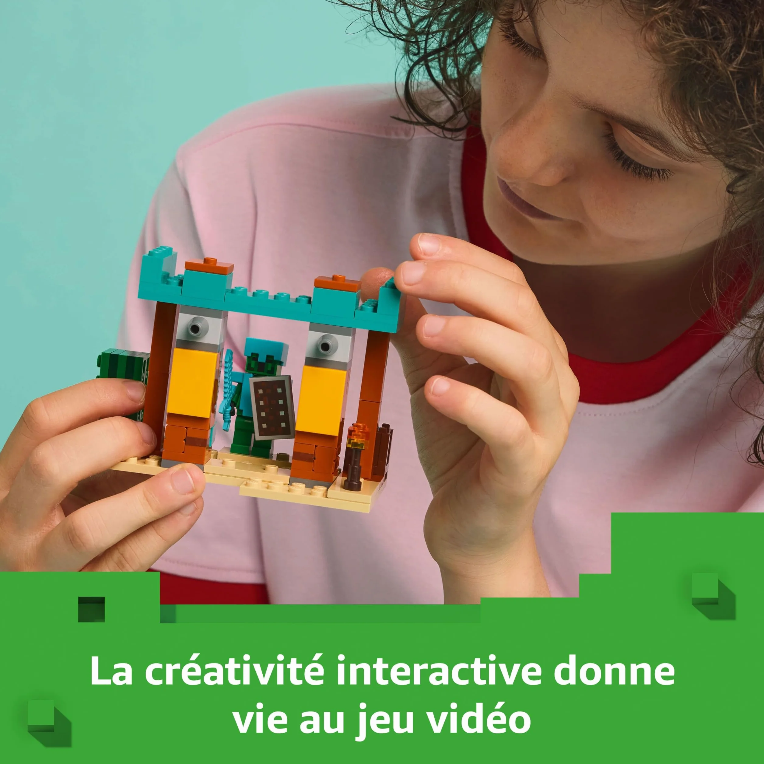 LEGO Minecraft La Patrouille d’Illageois du Désert 21267 Jouet de Construction Figurines Pillard Vindicateur Chevalier Cactus Cadeau 7 Ans