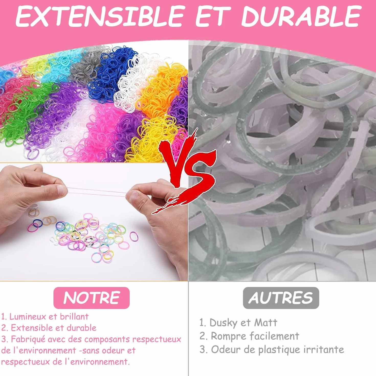 EITEYI 8000+ Elastique Bracelet Kit Enfant Loom Bands Bricolage Fille