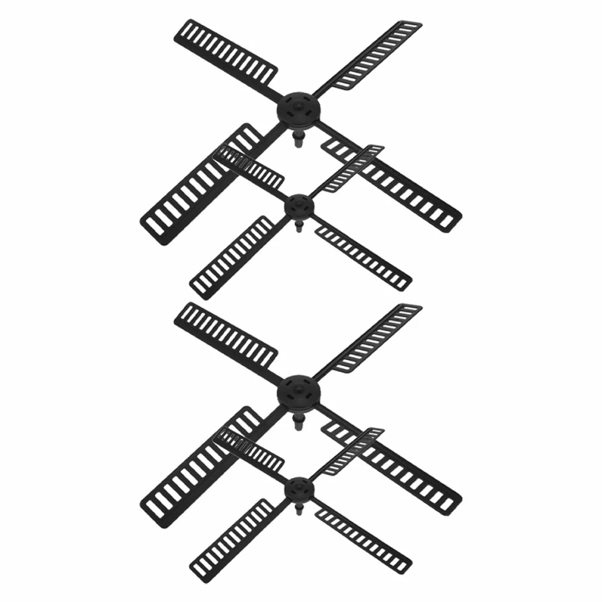 Pales D'hélice en Résine Noire pour Moulin à Vent de Jardin, 4 Pièces, Accessoires de Décoration Extérieure