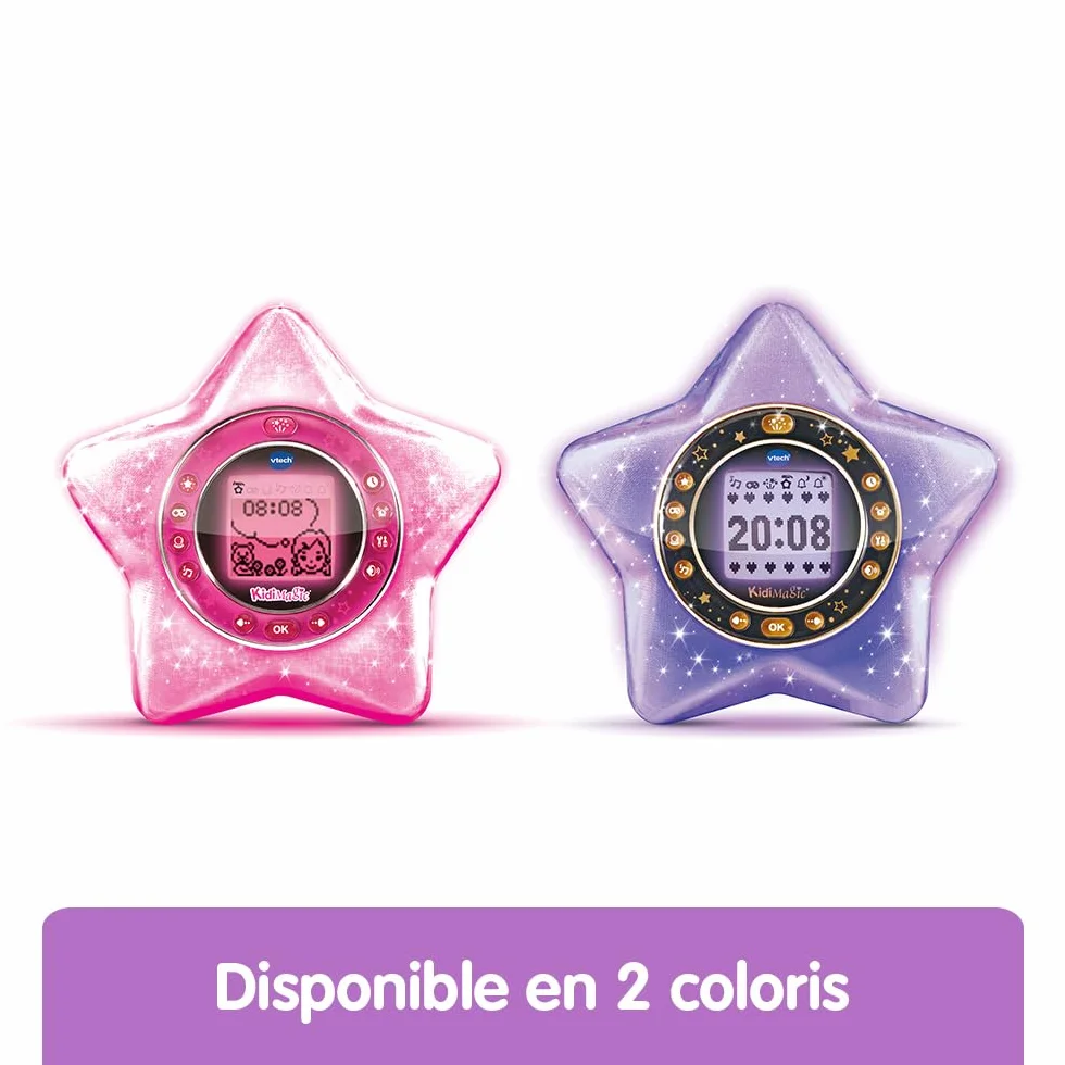 VTech KidiMagic Starlight Violet Radio Réveil Enfant 9 en 1 Étoile Effets Lumineux Projection Heure Plafond Enceinte Jeux Cadeau 6-12 Ans Français