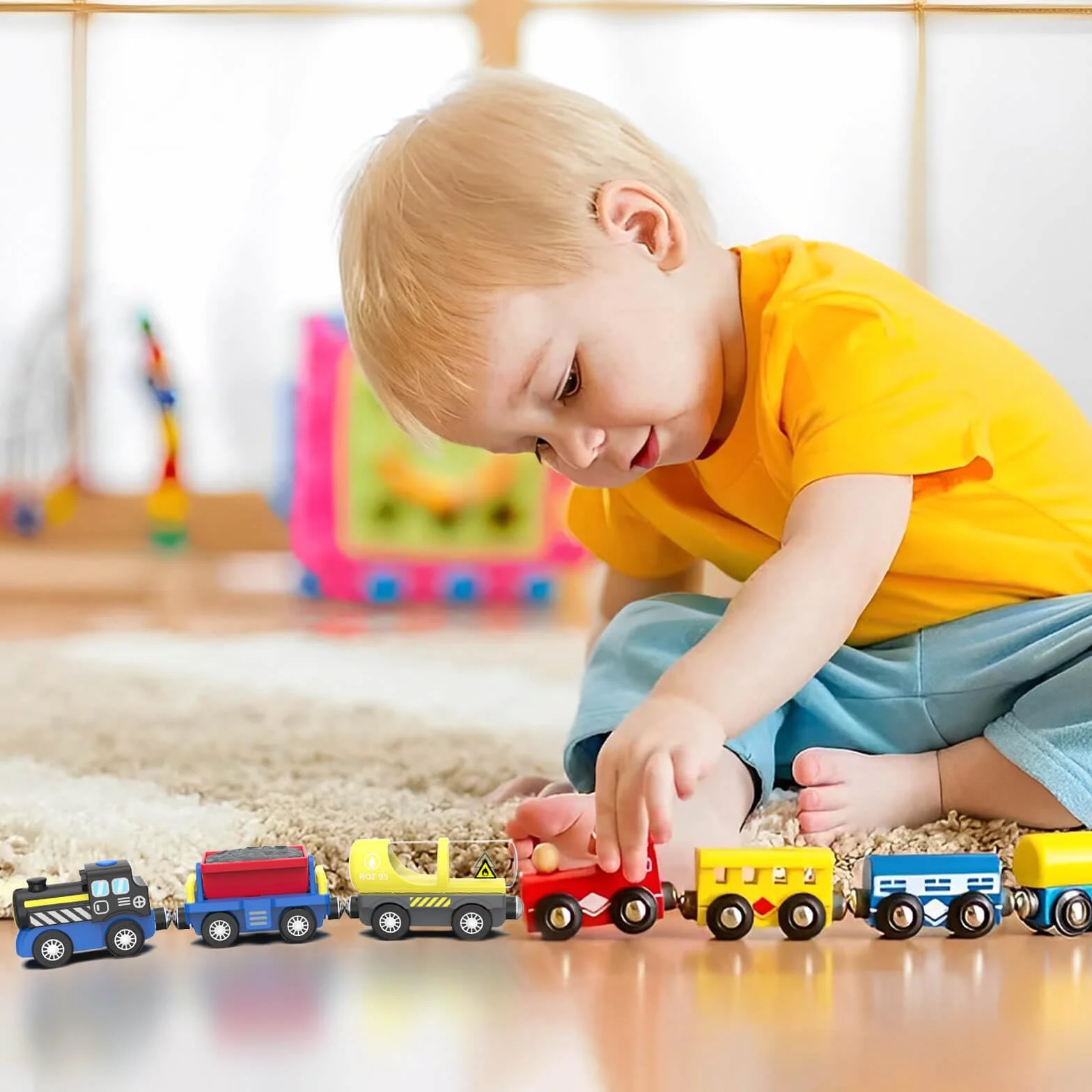 Train de Locomotives à Piles Compatible avec Thomas Brio Jouet Enfant 3-8 Ans