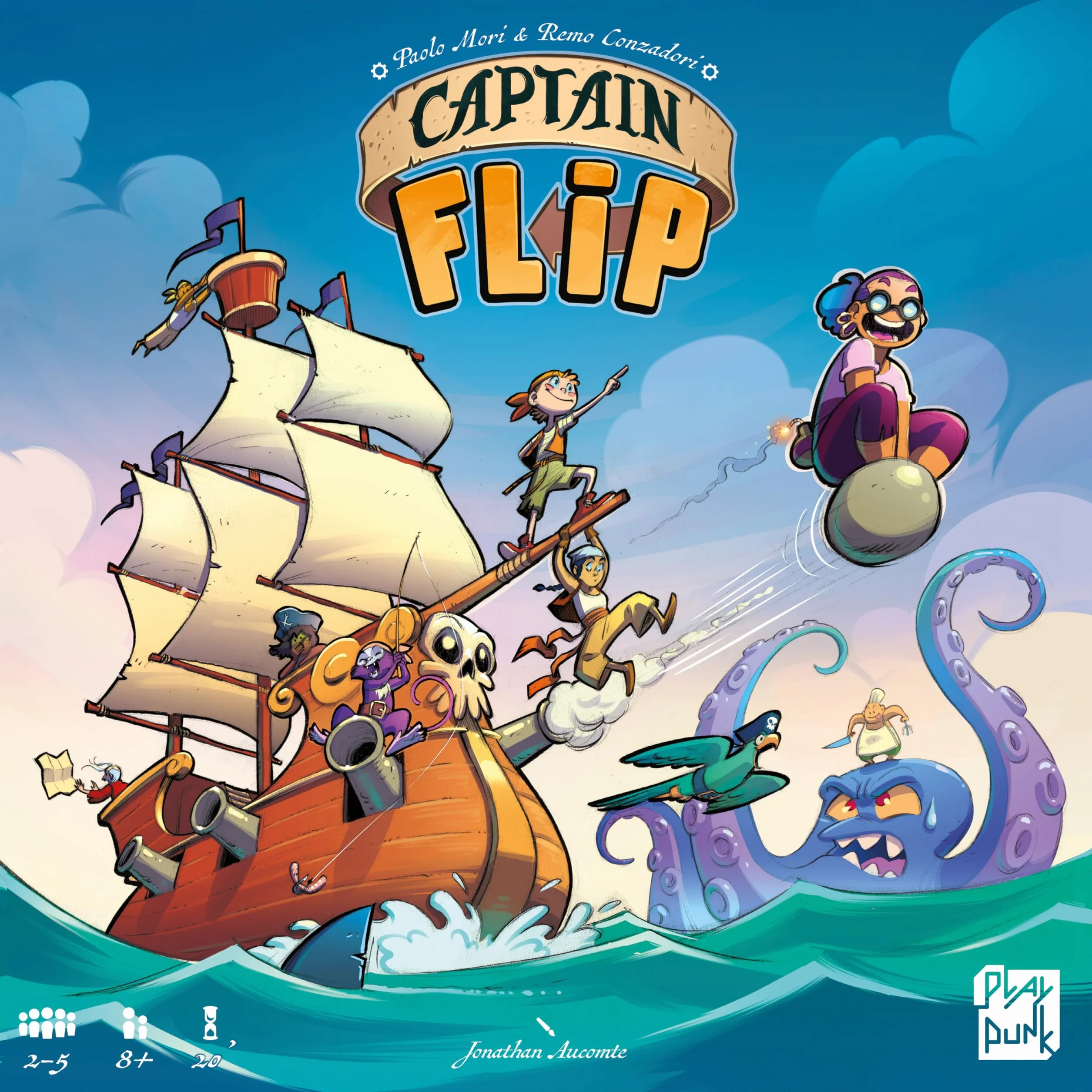 Asmodee Captain Flip Jeu de Société Stratégique Adultes Enfants dès 8 Ans 2 à 5 Joueurs Version Française