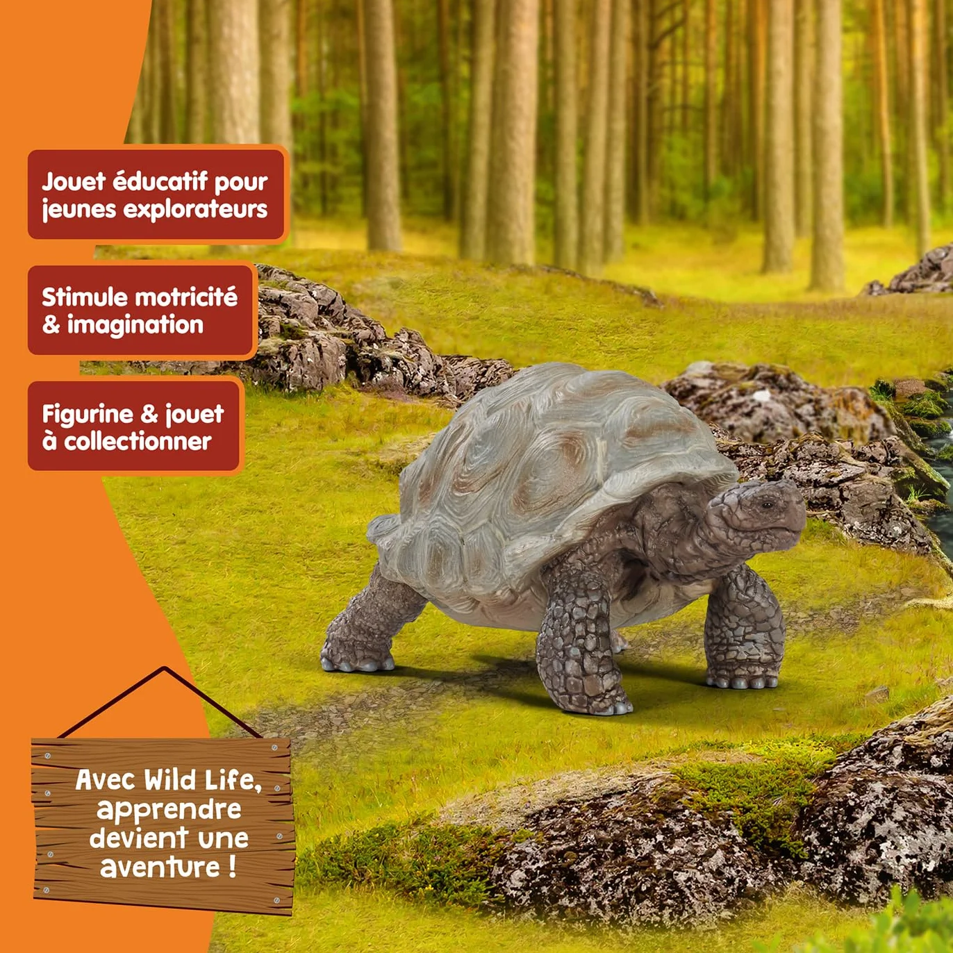 Schleich Wild Life Tortue Géante 14824 Figurine animale détaillée Jouet de Zoo 8 x 4 x 4 cm