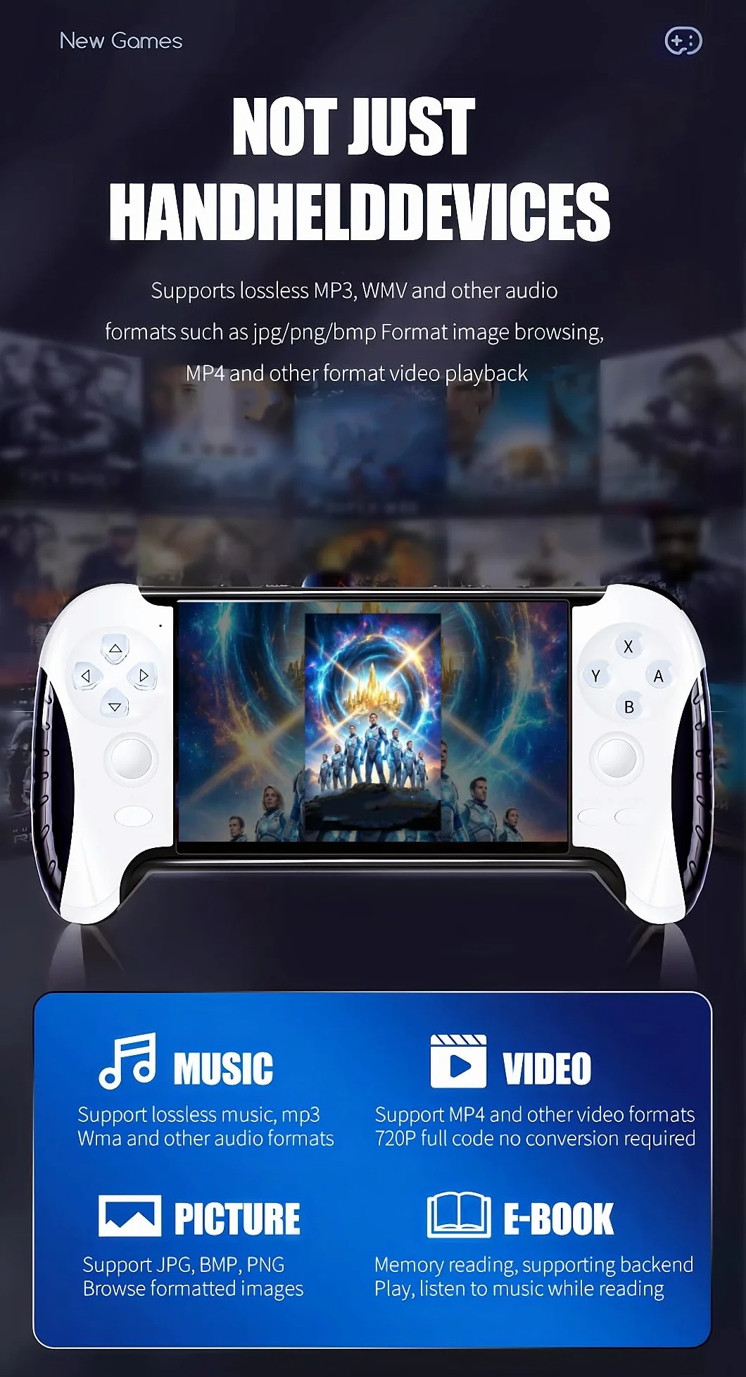 Console de Jeu Vidéo Portable 4,3 Pouces Émulateurs Multiples Sortie TV Jeux Rétro