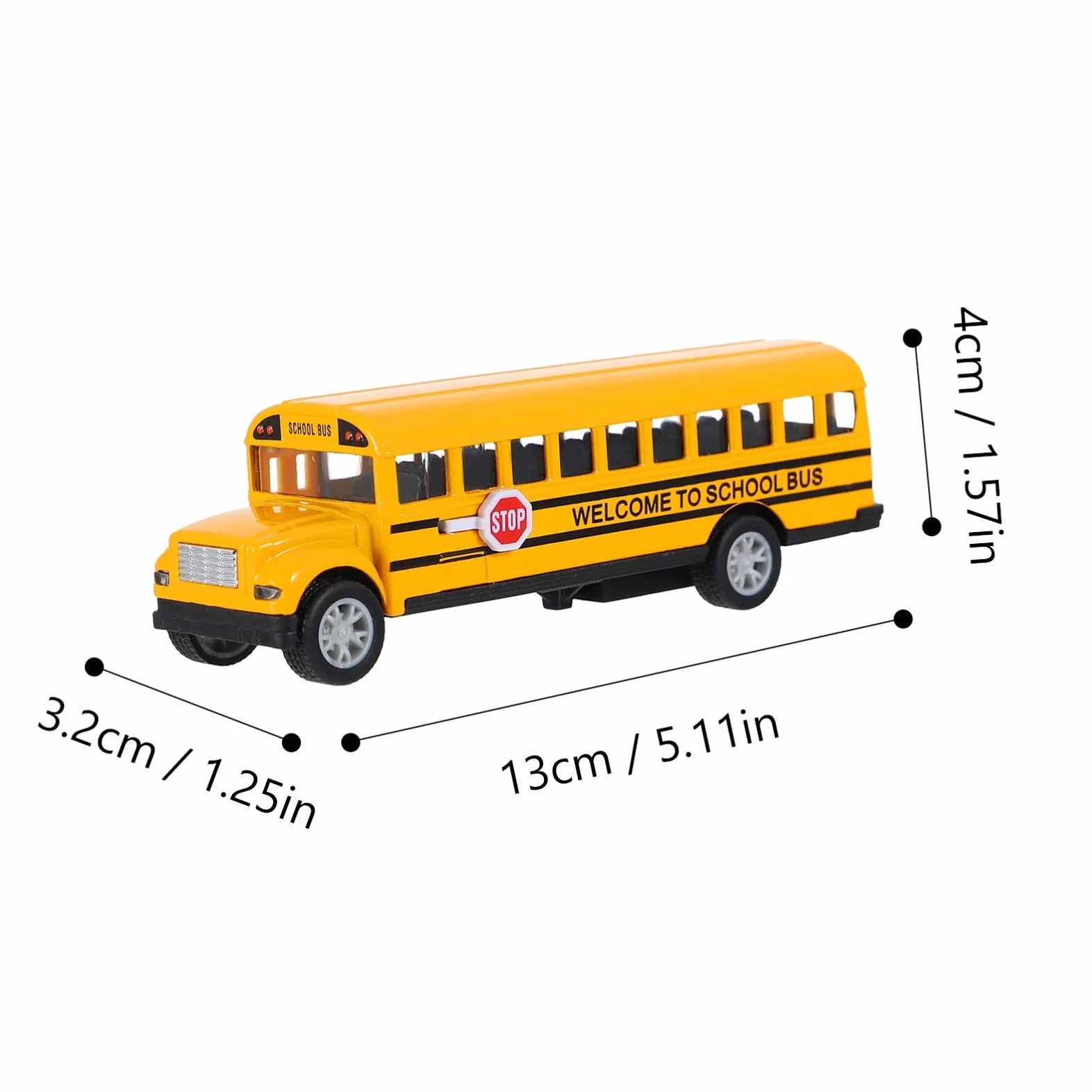 TOYANDONA Modèle de bus scolaire Jaune Orange 13 x 4 cm