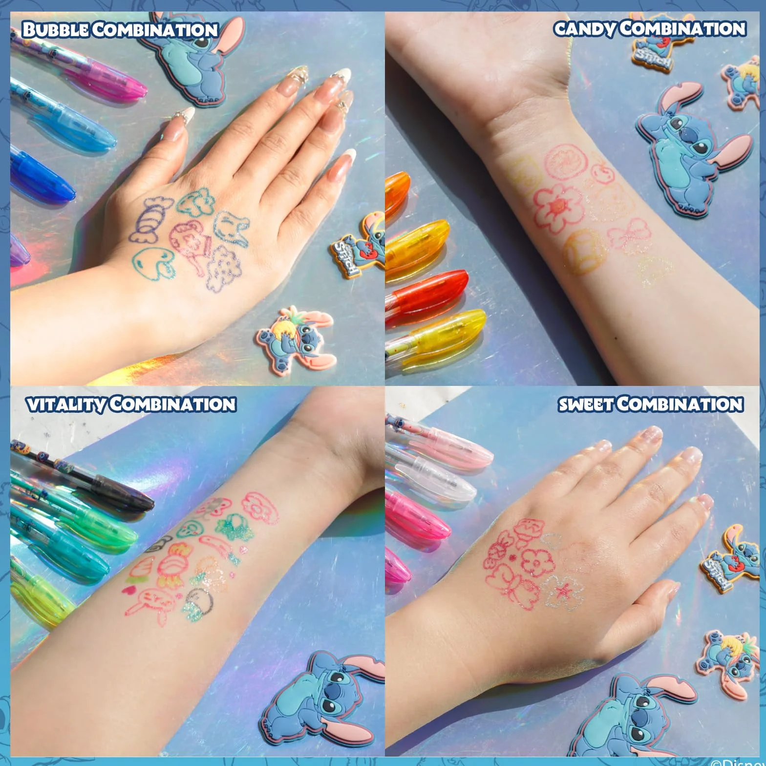 Stitch Set Art Corporel Paillettes 16 pcs Filles 3+