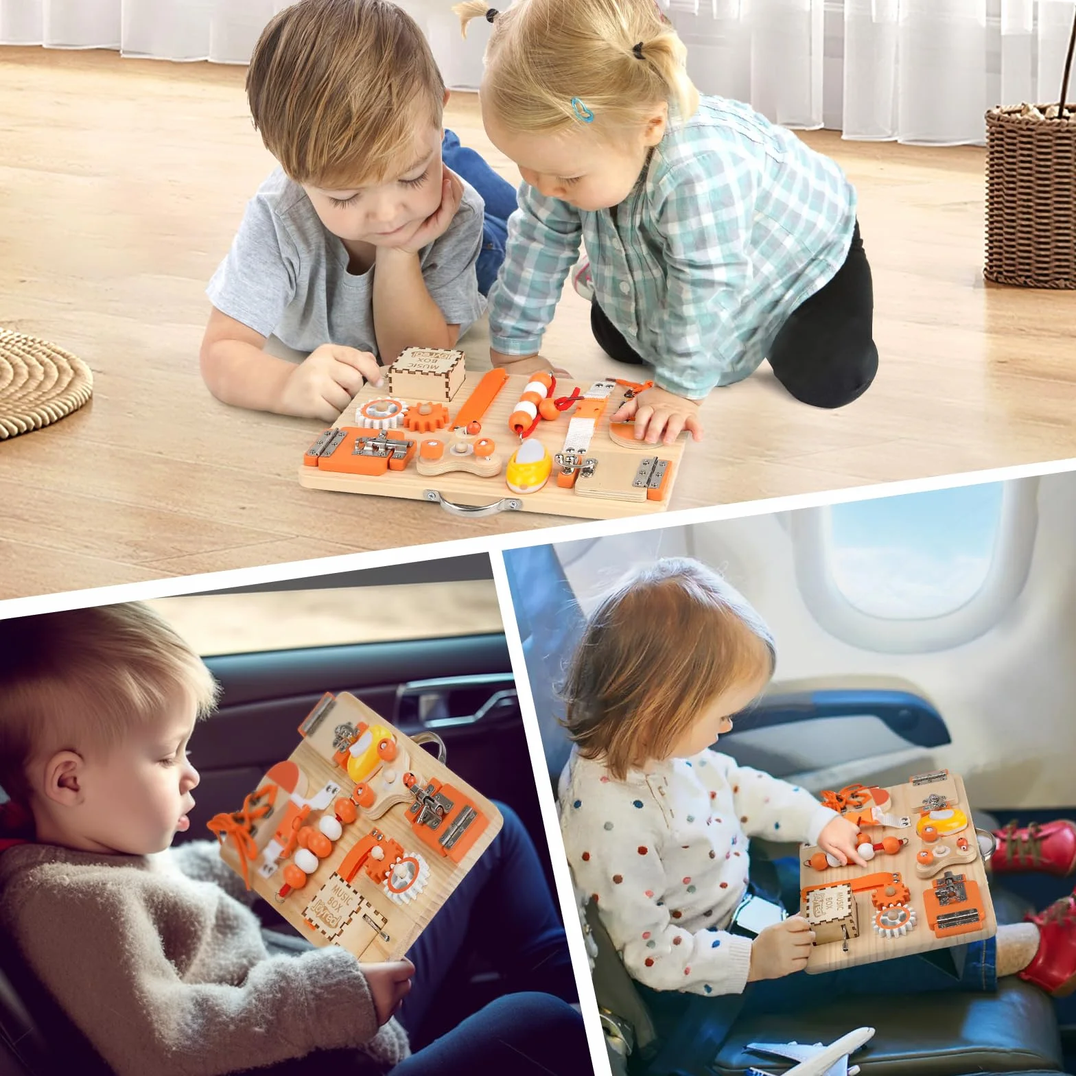 Joyreal Busy Board Montessori - Parcours Motricité Bébé Planche Montessori Jeux Educatif Tableau Activités Jouet Enfant