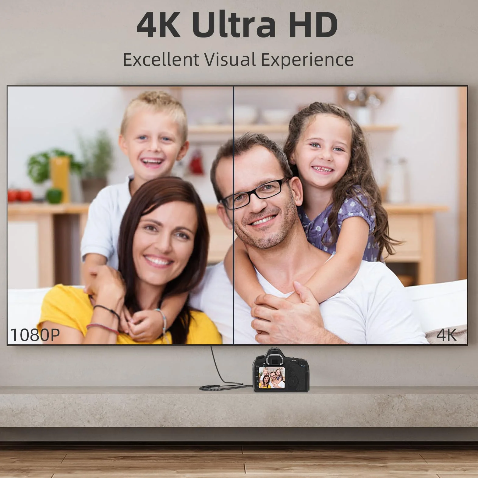 Micro HDMI vers HDMI Adaptateur 4K 60 Hz 3D 1080P Type D vers A Ethernet HDR ARC compatible Raspberry Pi 5/4
