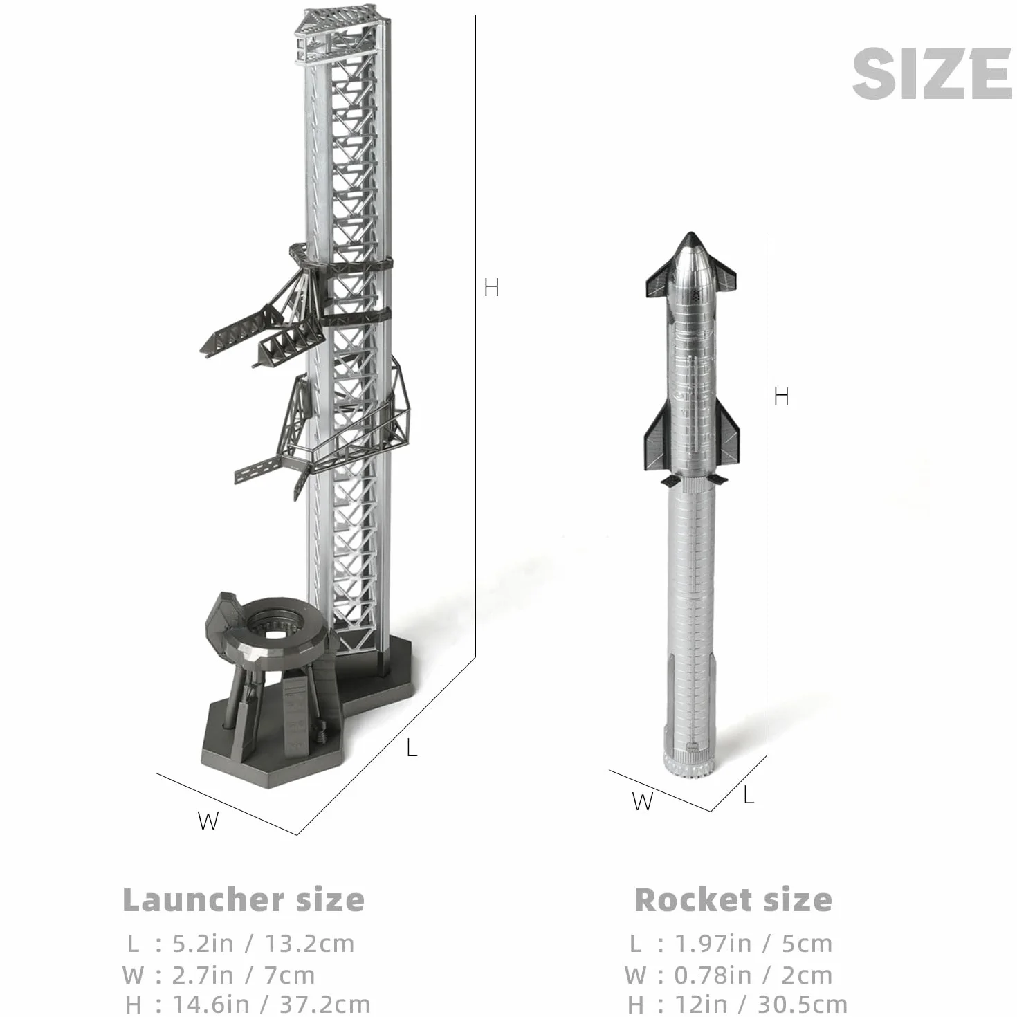 Starship Rocket Model Kit SpaceX NASA 1/400 Statique Adulte Support Bureau 14,57" L