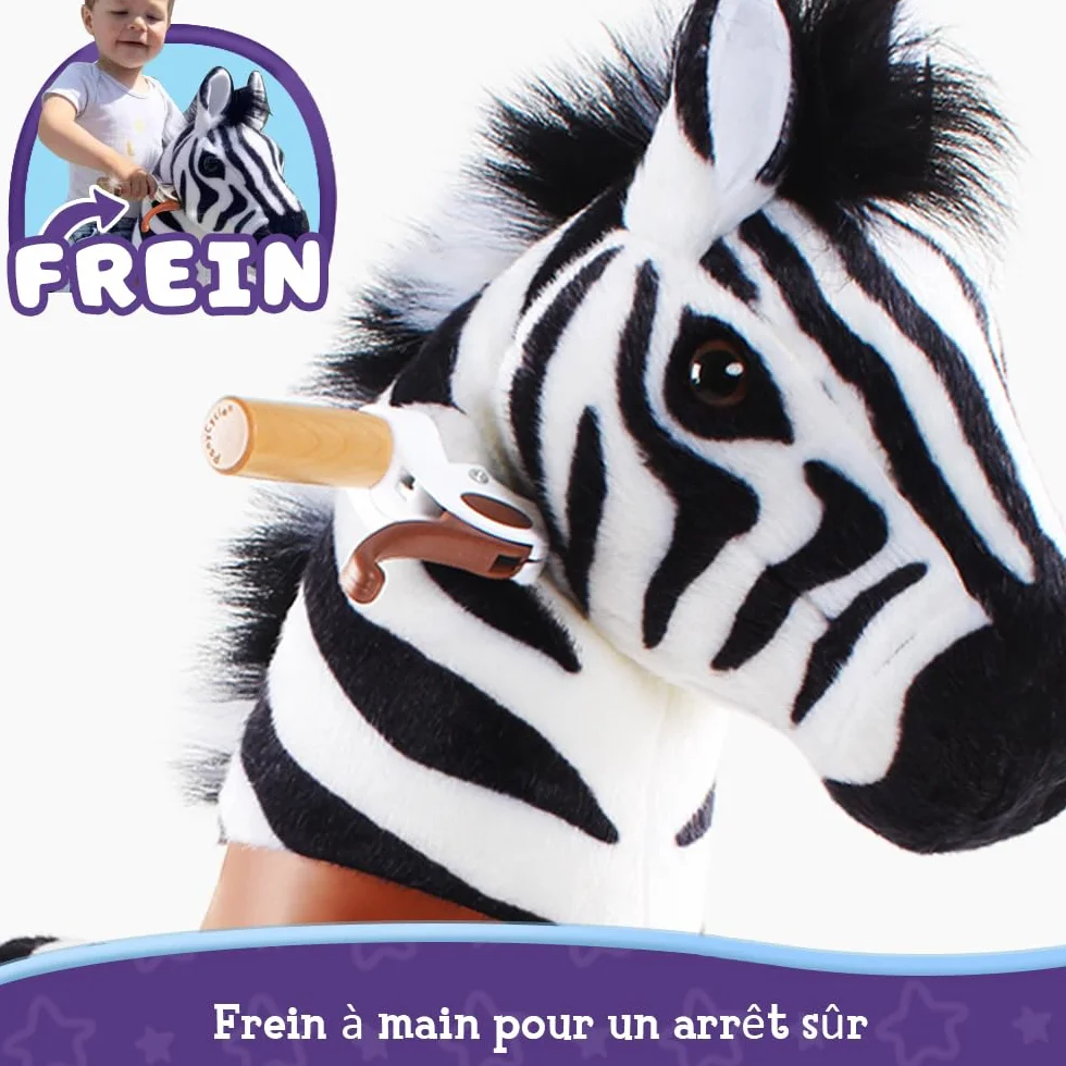 PonyCycle Authentic Monter sur Le Zèbre Jouet pour Tout-Petits 90 cm Hauteur Taille 4 4-7 Ans