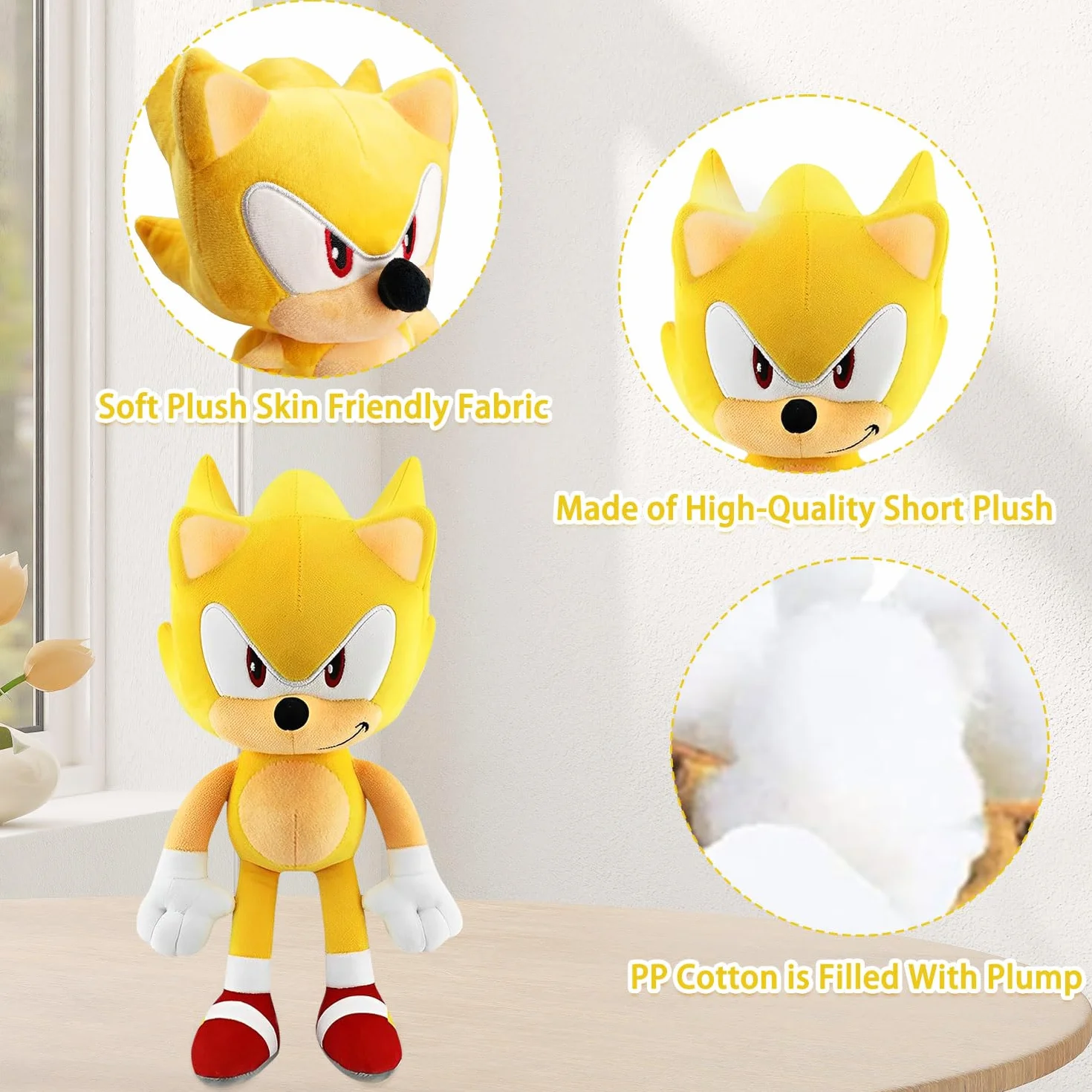 Sonic Poupée en Peluche 30cm Supersonic Hérisson Jouet pour Enfants Cadeau d'Anniversaire