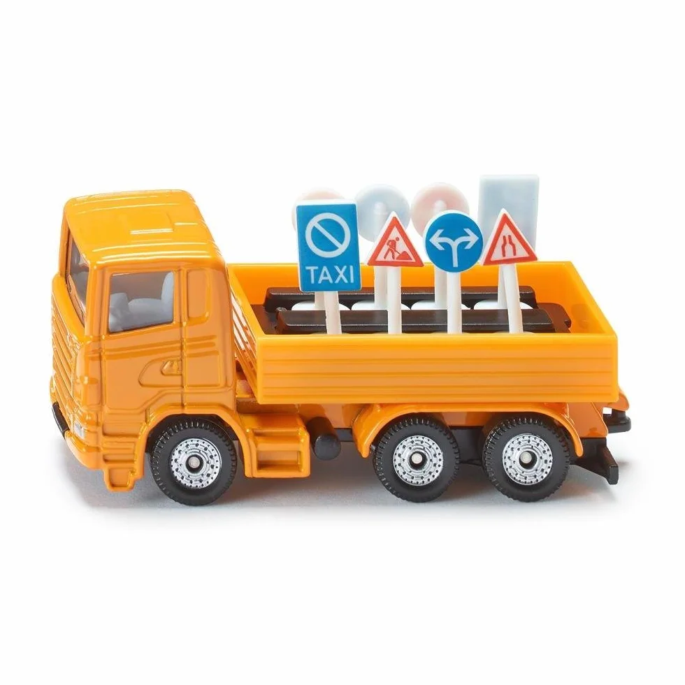 SIKU 1322 Camion avec Panneaux de signalisation routière Métal Plastique Orange 8 Panneaux