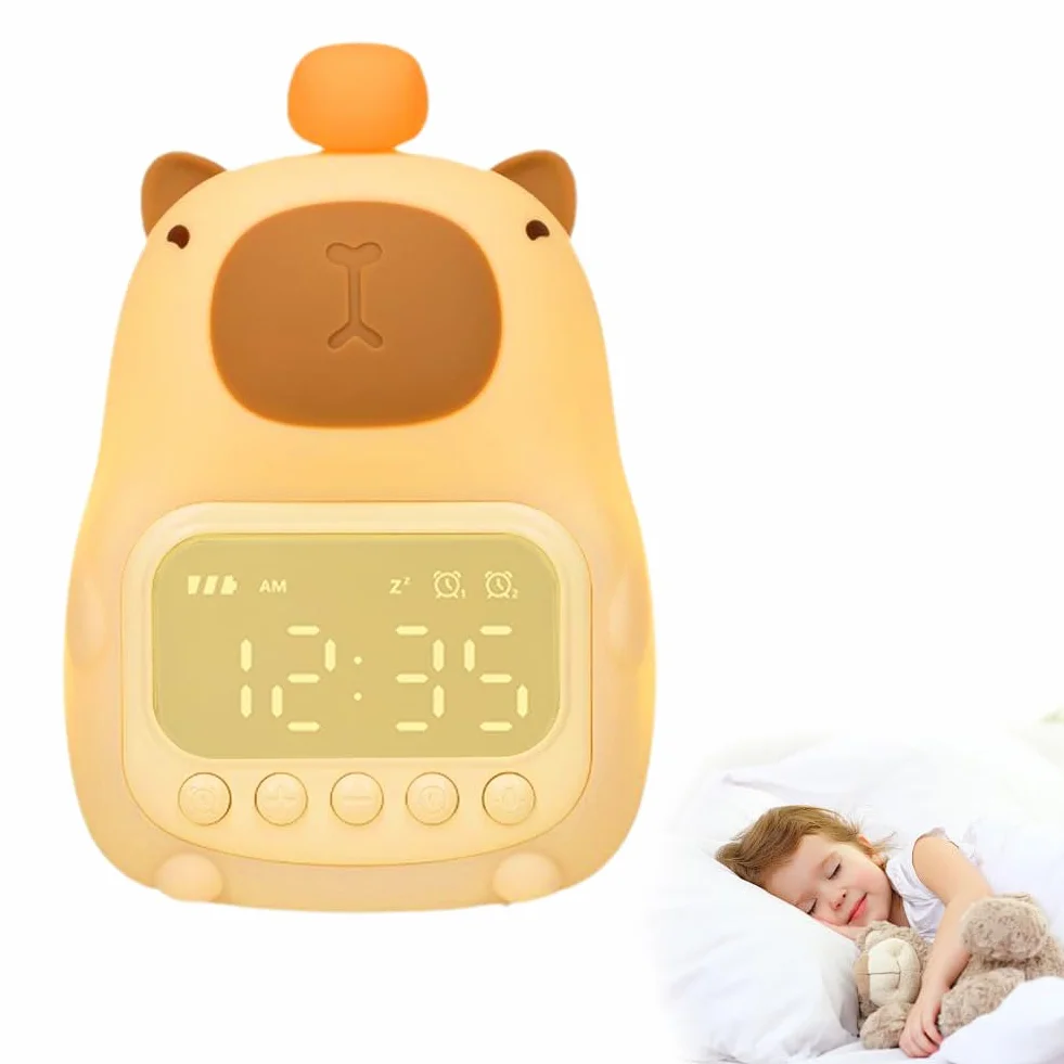 Capybara Veilleuse Réveil de Chevet Silicone Rechargeable Enfants