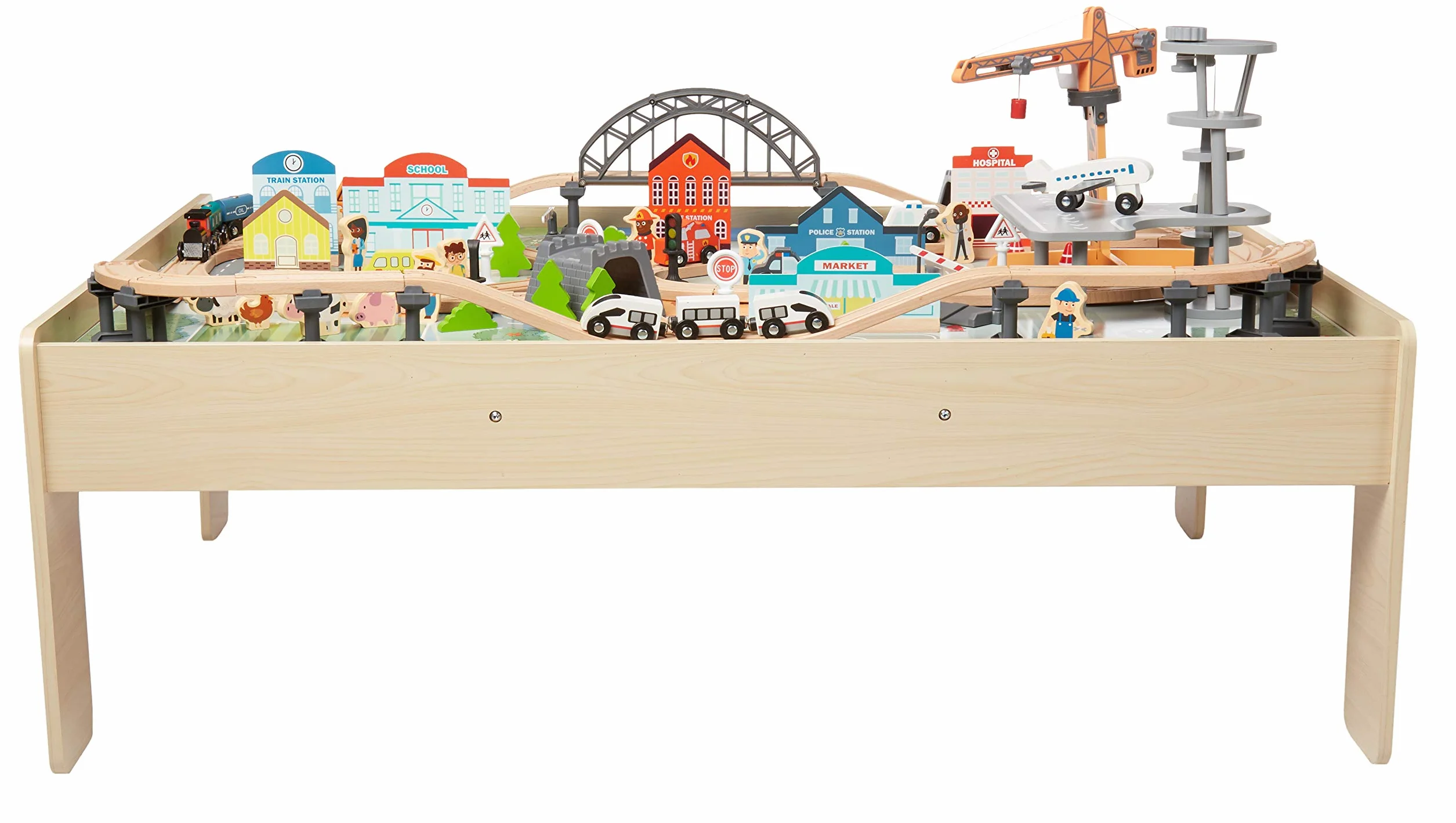 Amazon Basics Ensemble petit train avec table 120 pièces Multicolore 120.4 x 85 x 41 cm