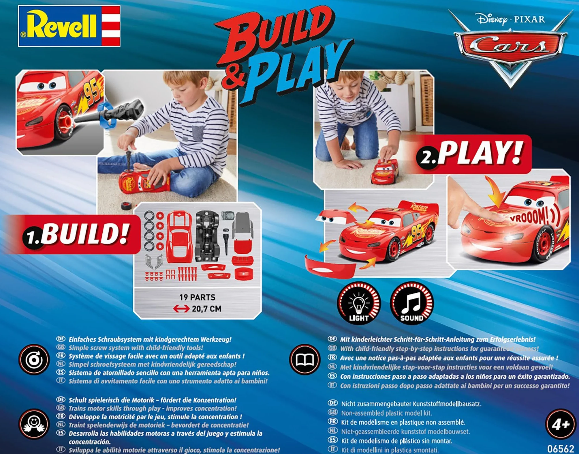 Revell Lightning McQueen Build & Play 1:20 Disney Cars Jouet 19 pièces À partir de 4 Ans