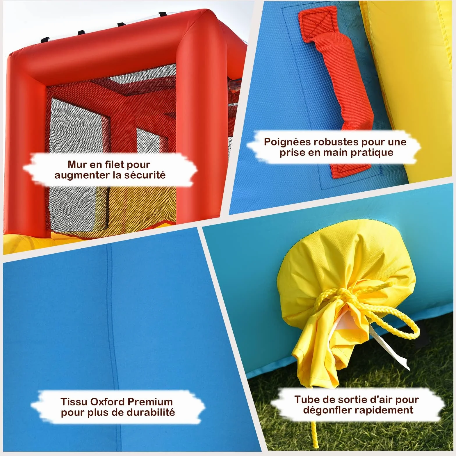 COSTWAY Château Gonflable 8 en 1 avec Double Toboggan & Souffleur 680W, Aire de Jeux Gonflable pour Enfants 3-10 Ans