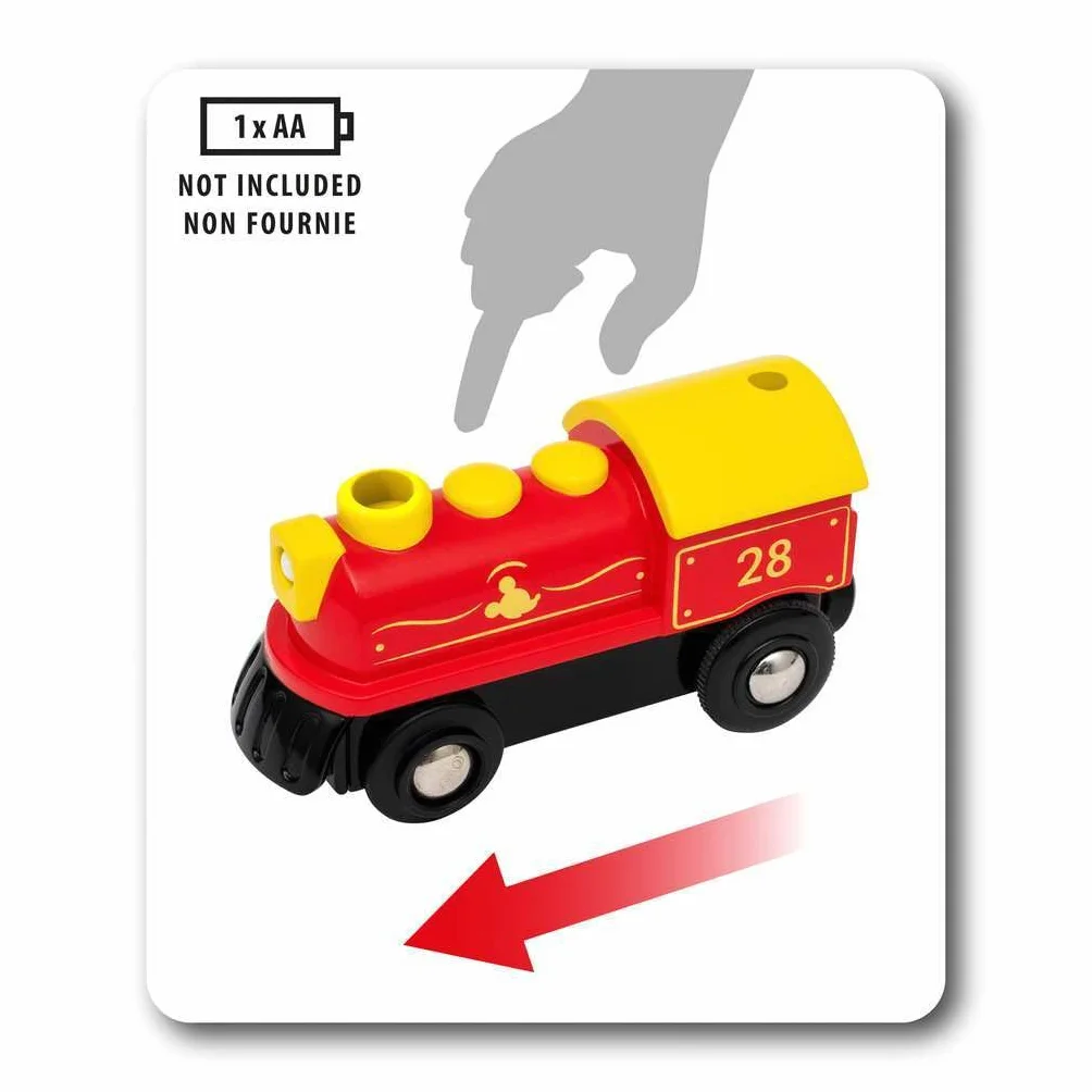 BRIO Mickey Mouse Train à pile Train électrique avec figurine Jouet dès 3 ans