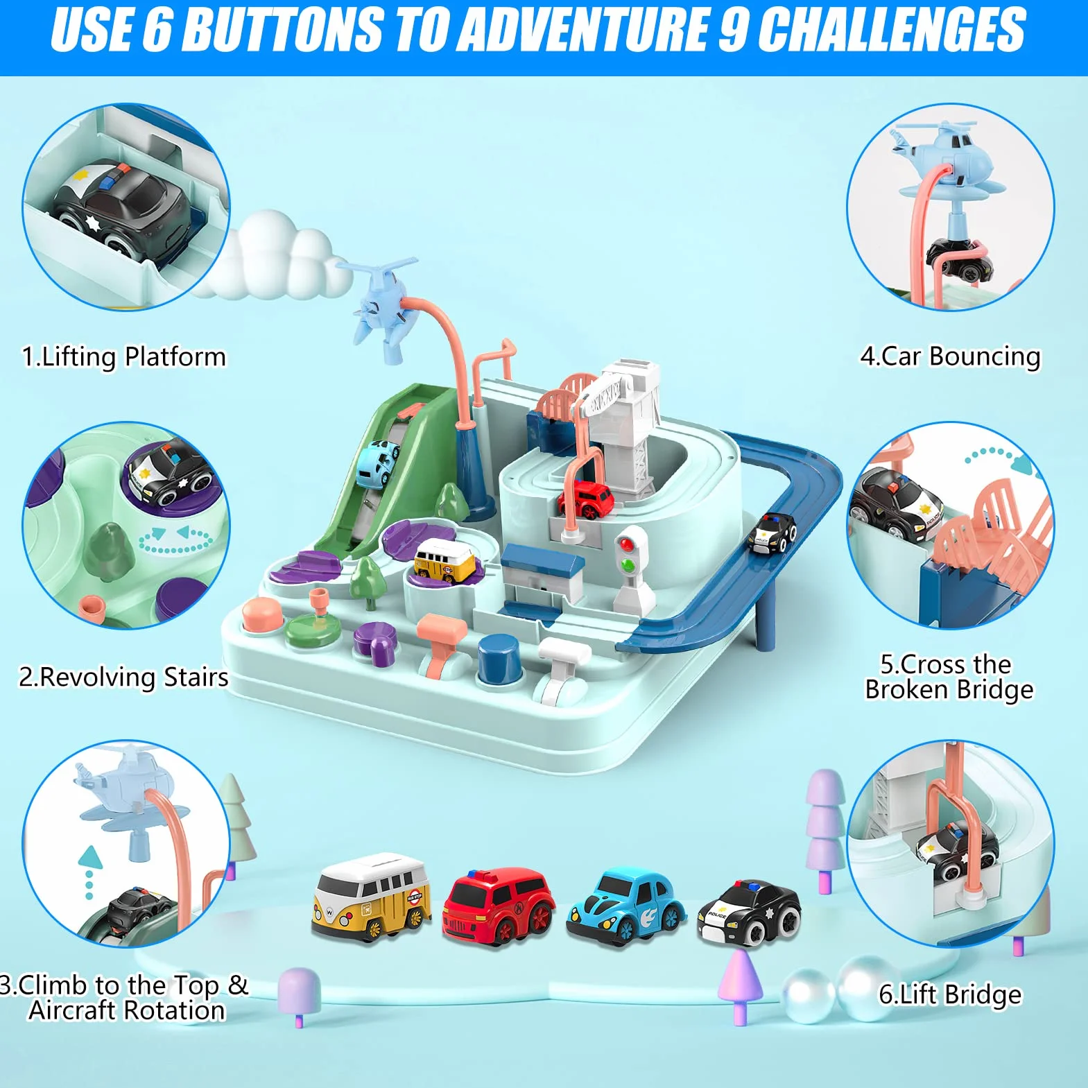 Jouet Voiture Piste Aventure Montessori Éducatif 3 4 5 6 Ans Cadeau Enfant