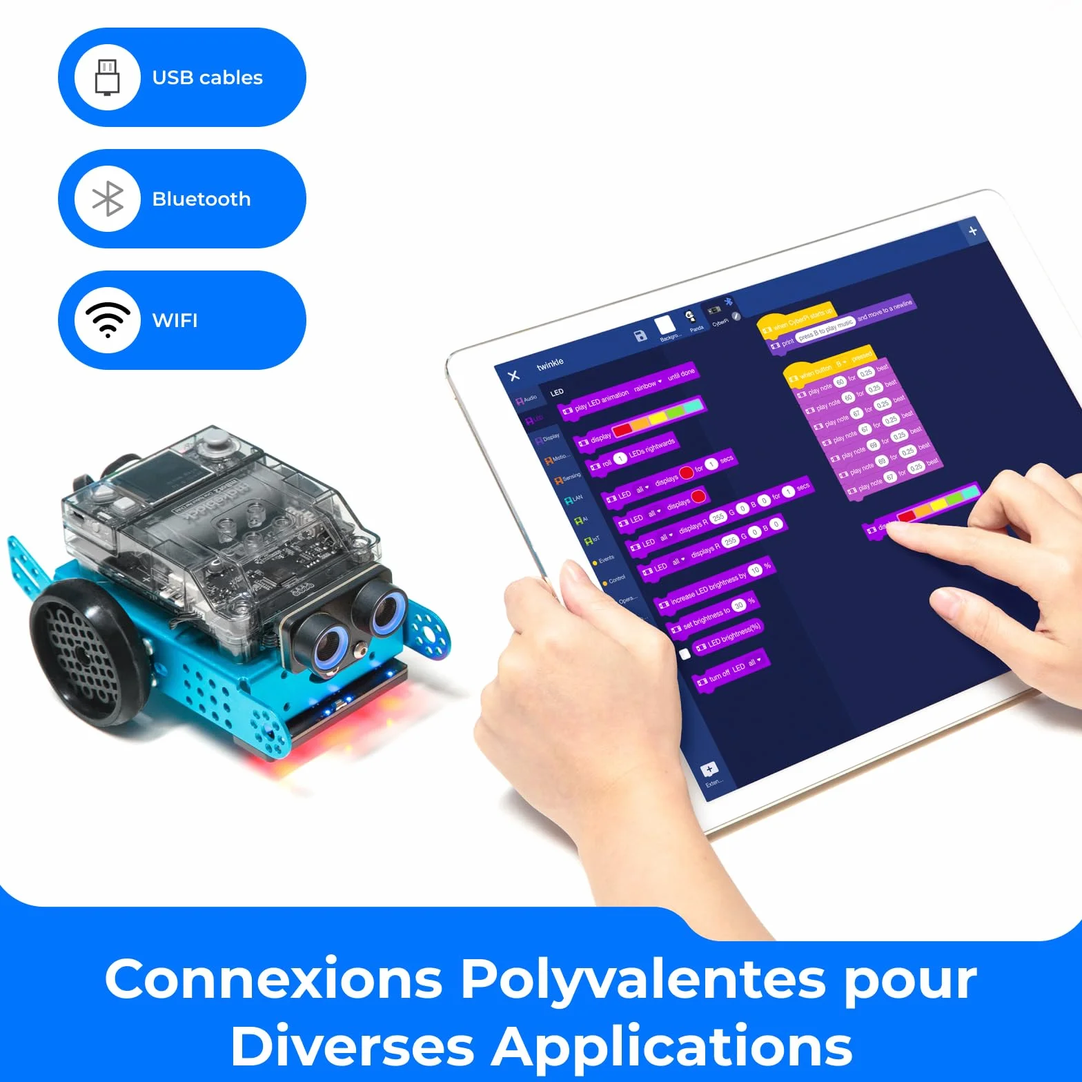 Makeblock mBot2 Robot Programmable Compatible Scratch Python WiFi IoT AI Jouet Enfants 10 Ans+