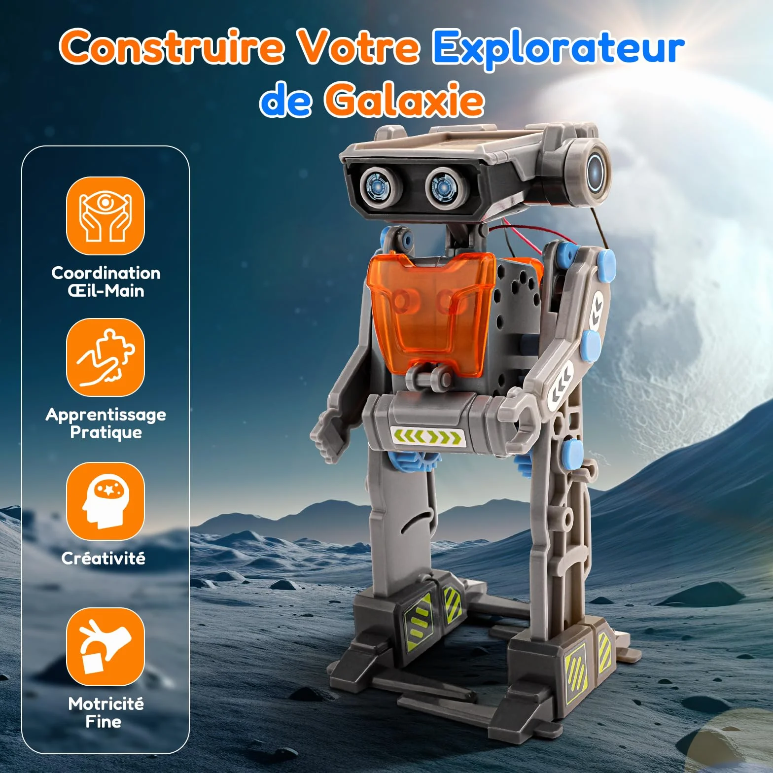 VEPOWER Robot Solaire 15 in 1 Énergie Solaire et Batterie Double DIY Cadeau STEM Jeux de Construction pour Enfant 8-13 Ans 212 Pièces