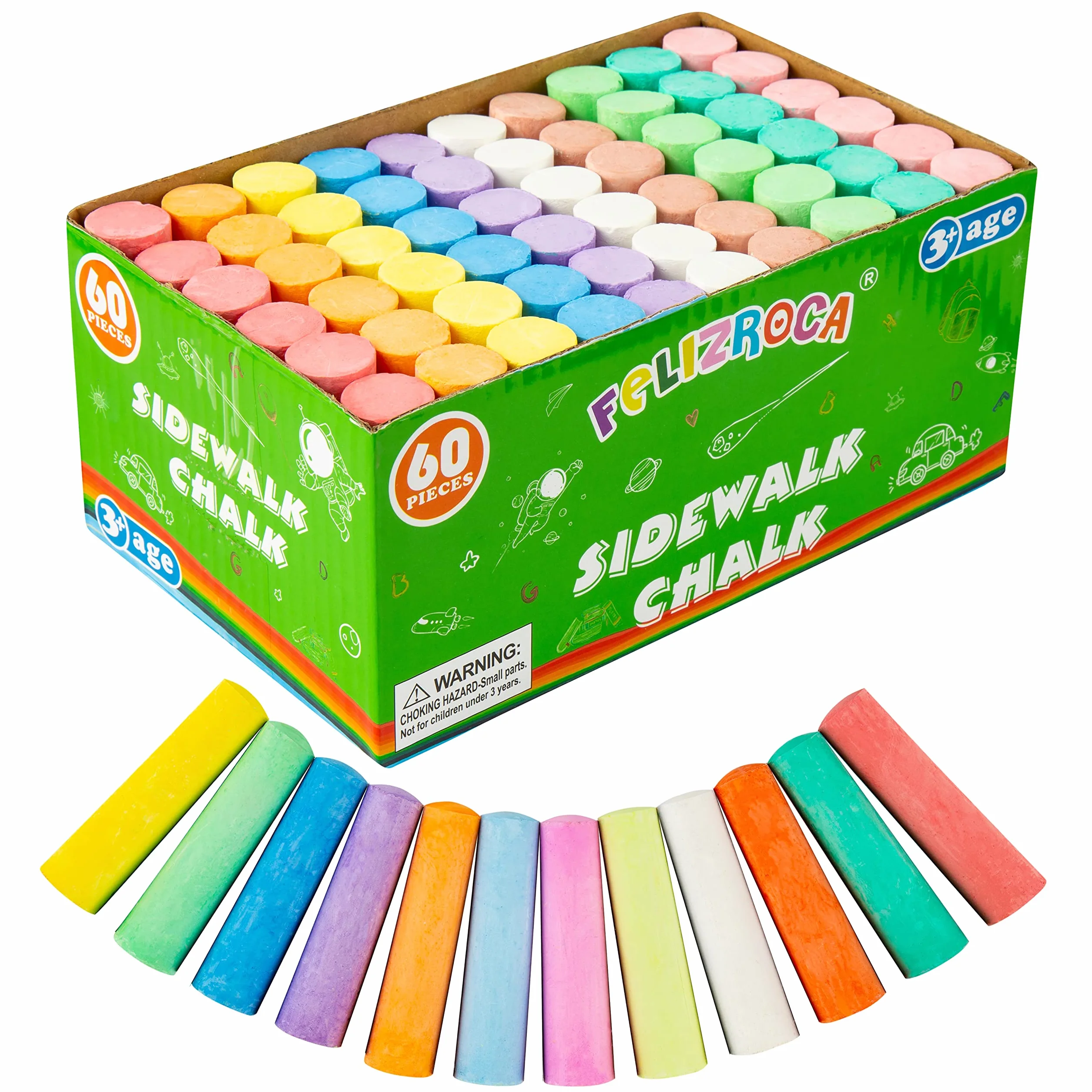 Craies géantes pour trottoir Lot de 60 pour enfants plein air