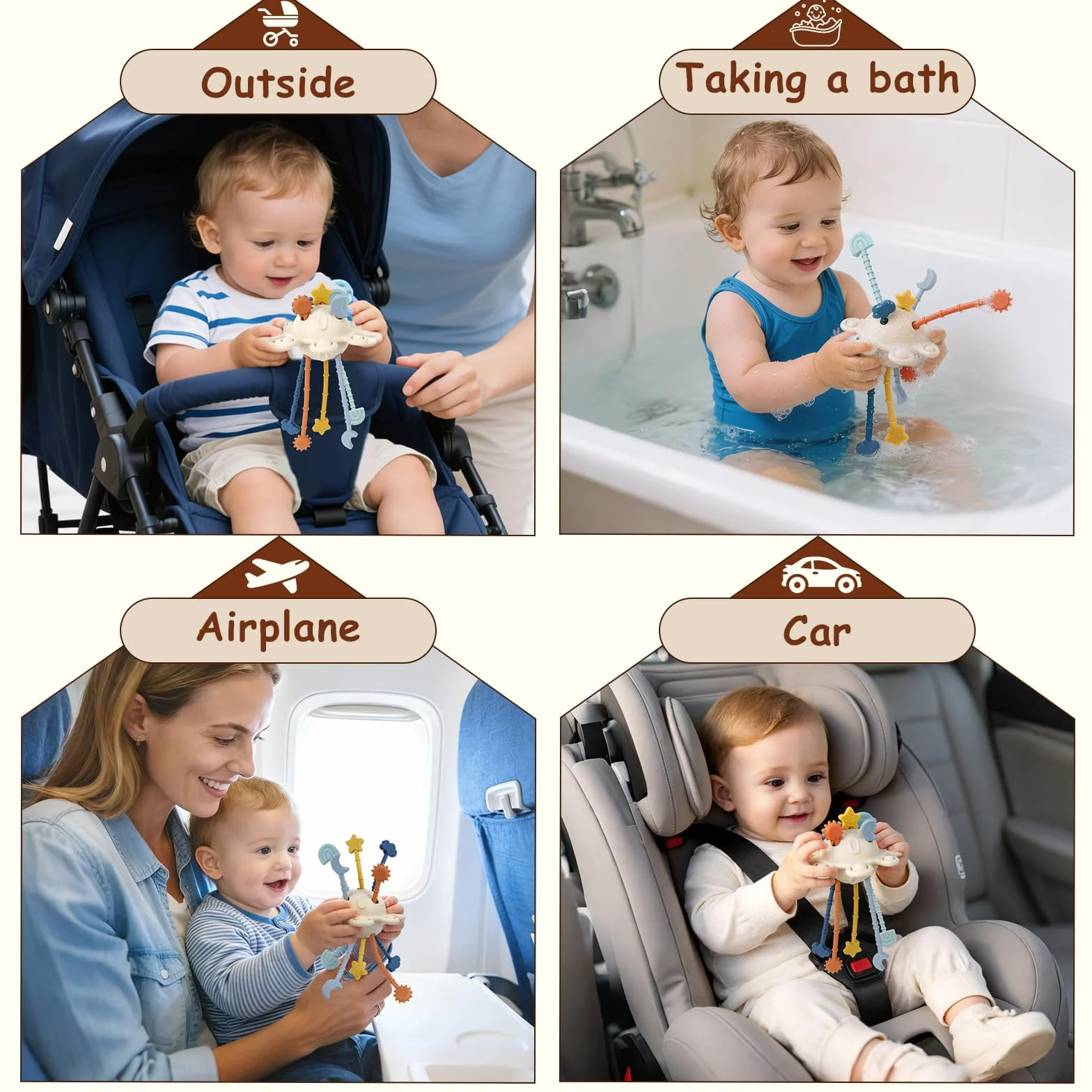 Jouets Sensoriels en Silicone Bebe Jouets D'éveil Jouet Éducatif Apaisant pour Enfants 18 Mois