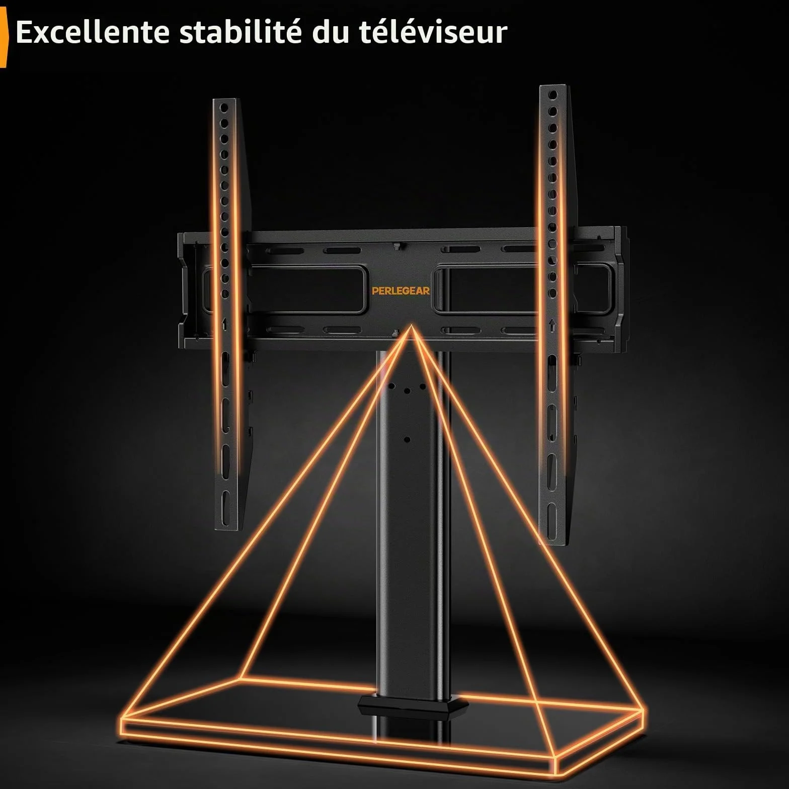 Support TV sur Pied Pivotant Réglable en Hauteur 26-60 Pouces VESA 400x400 mm 40 kg Base Verre Trempé