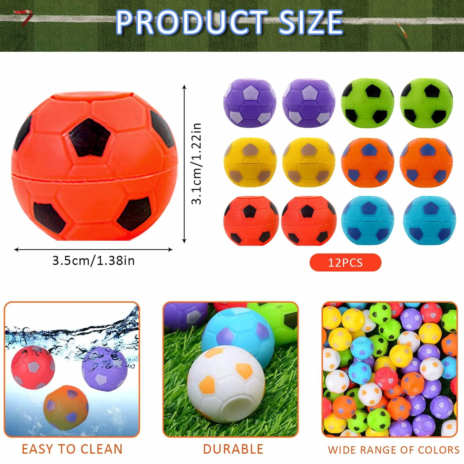 Mini Ballons de Football Spinner Jouet 12 Pièces, Spinning Fidget Football pour Enfants Adultes