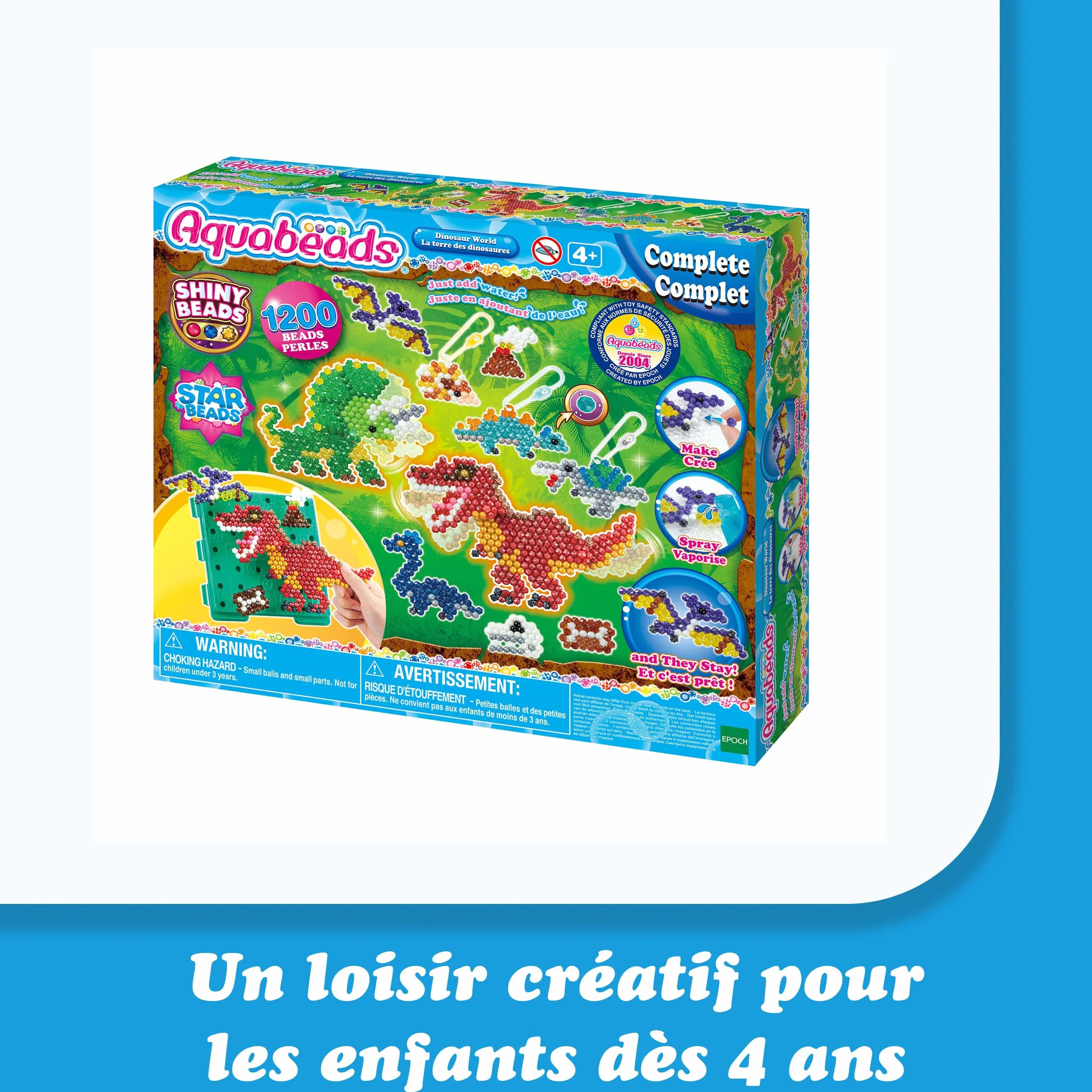 Aquabeads La Terre des Dinosaures Kit de Perles à l'Eau - Jouet Enfant 4 Ans+ 31994
