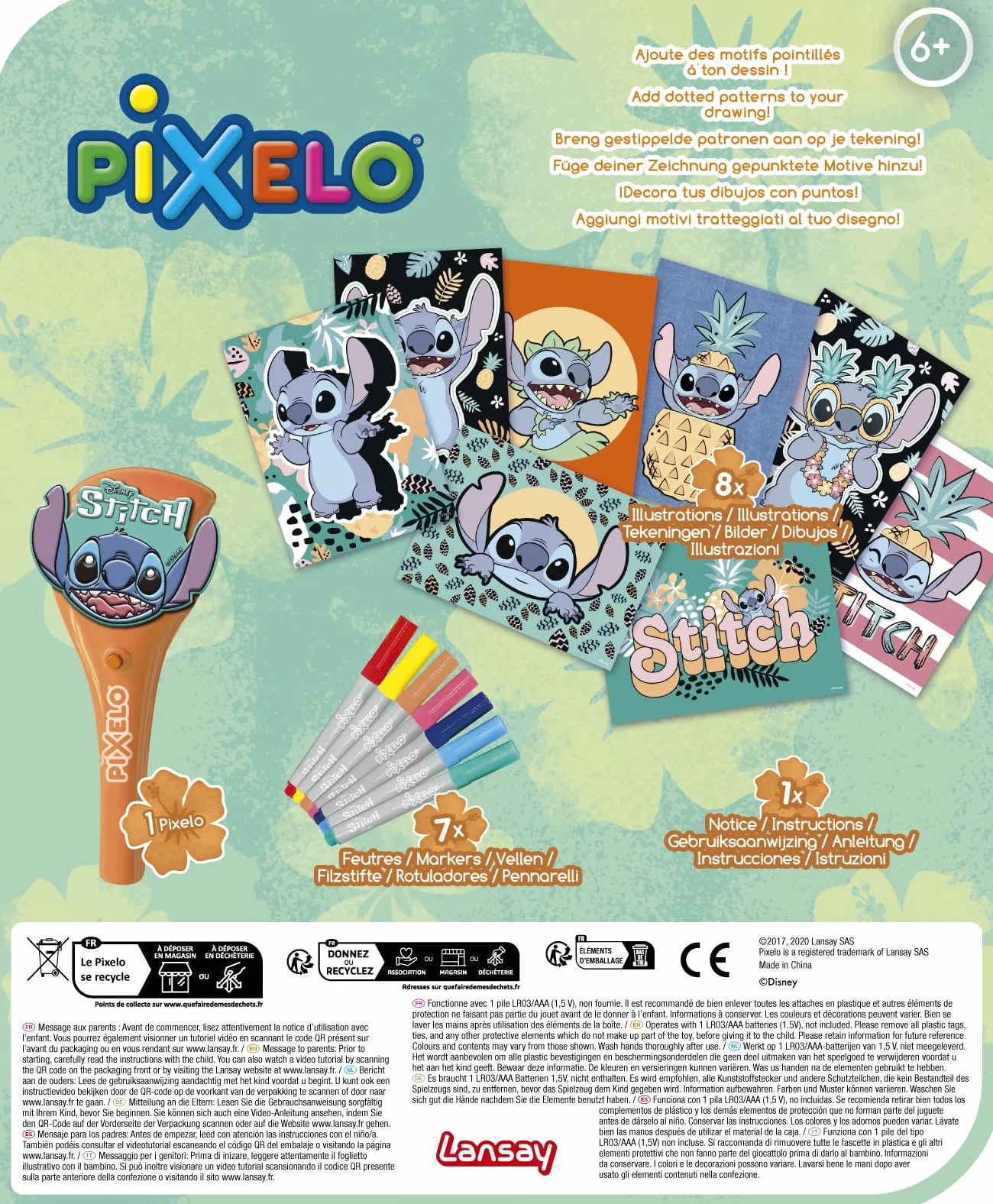 Lansay PIXELO Coffret Disney STITCH Crée Dessins Colorés Activité Créative Enfants 6 ans