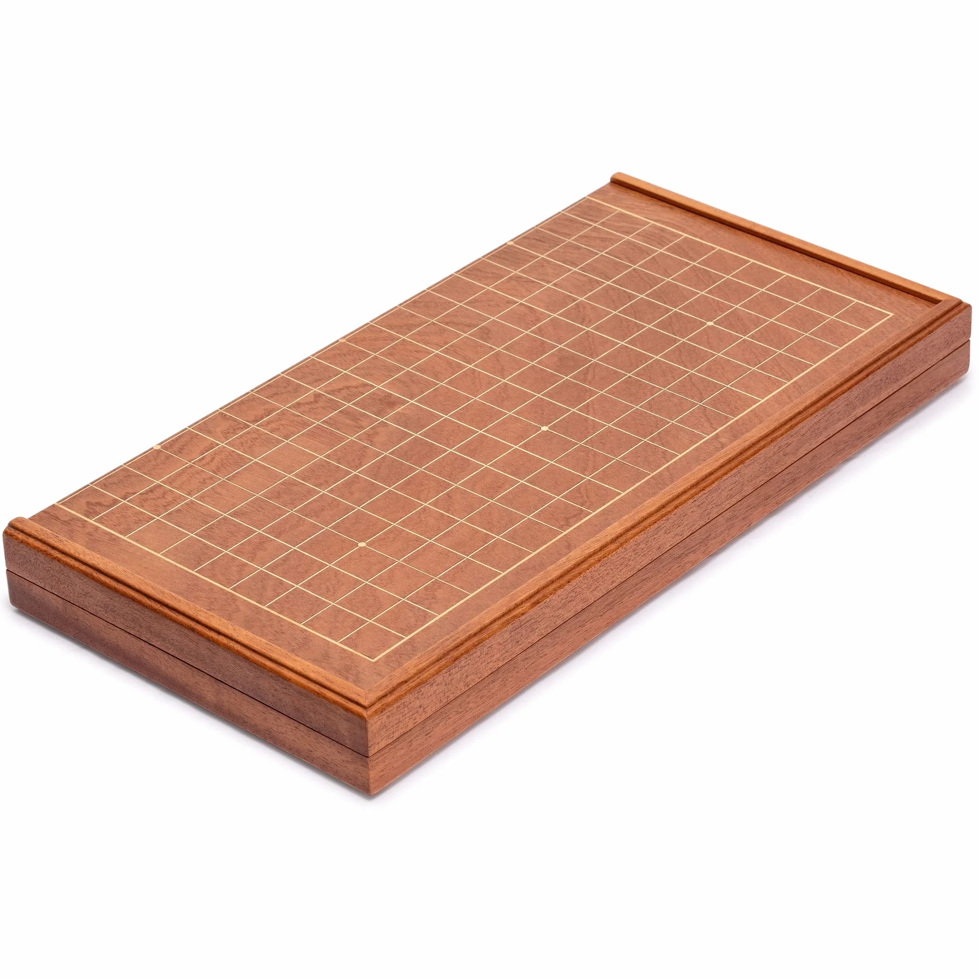 Yellow Mountain Imports Rosewood 2.6-Centimeter Folding Go Game Set Board with Double Convex Melamine Stones - Classic Strategy Board Game (Baduk/Weiqi)
