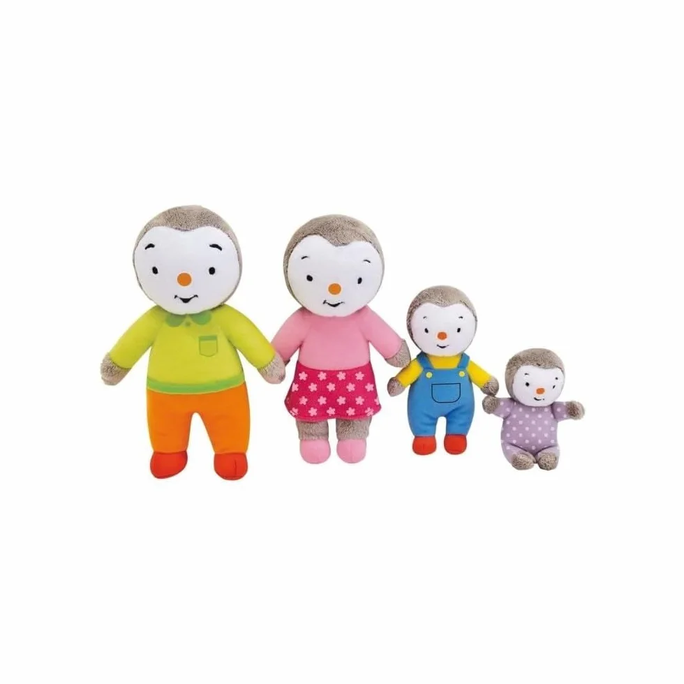 T'CHOUPI Coffret Famille 4 Peluches 19 CM Papa Maman Fanny Noir/Blanc