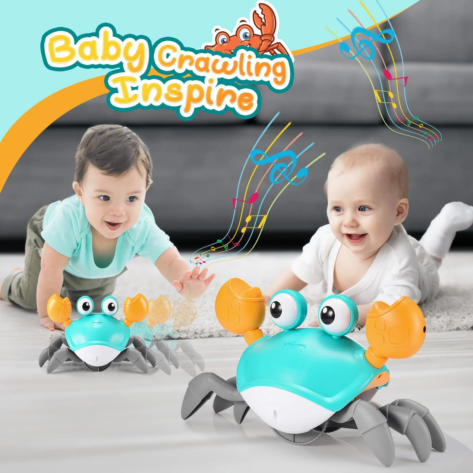 Adeokay Crabe Qui Marche Bebe Jouet Bebe 1 2 Ans Cadeau Enfant Garcon Fille Jouets D'éveil Musicaux