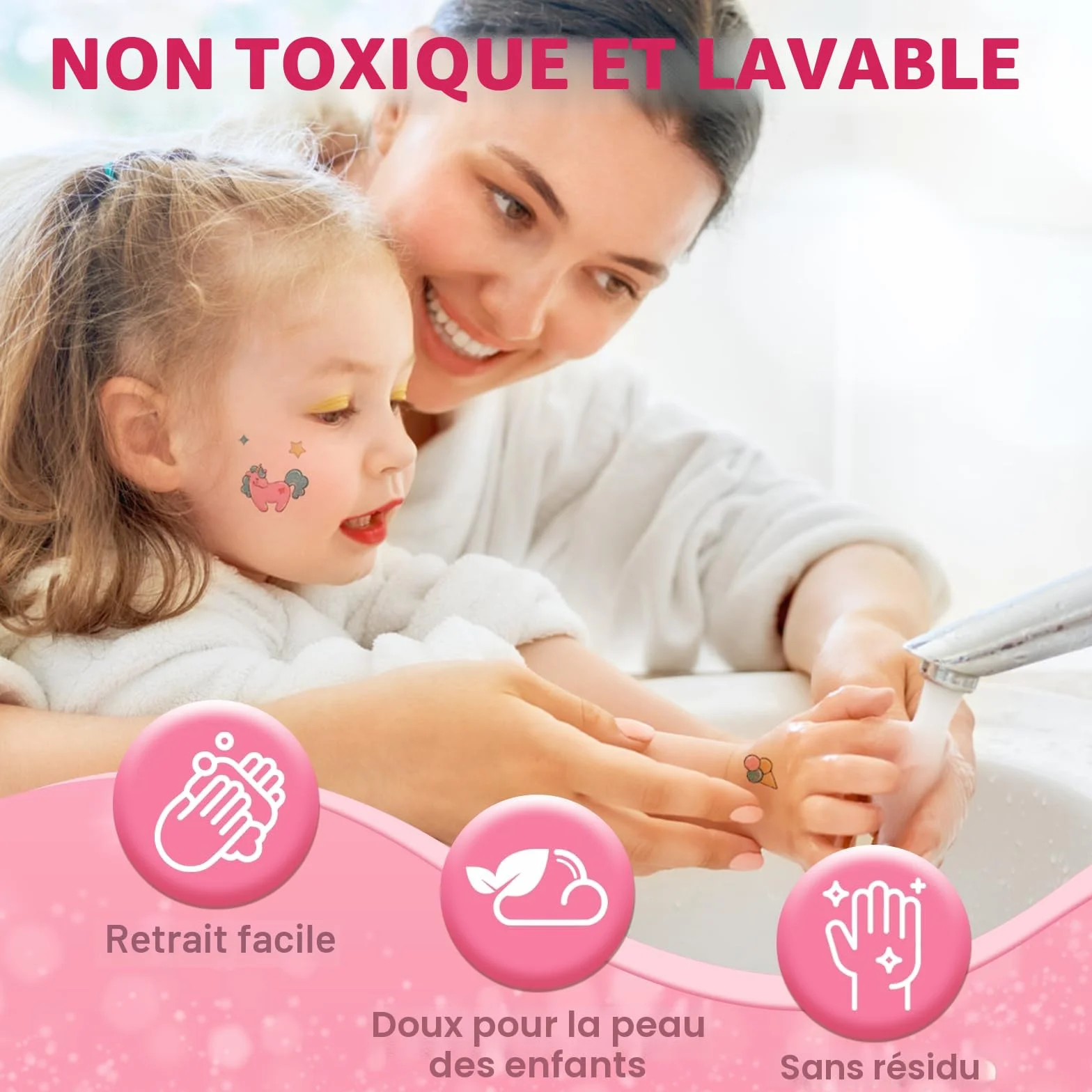 Anpro Coffret Maquillage Enfant Lavable Non Toxique, Malette Maquillage Fille 3 Ans+