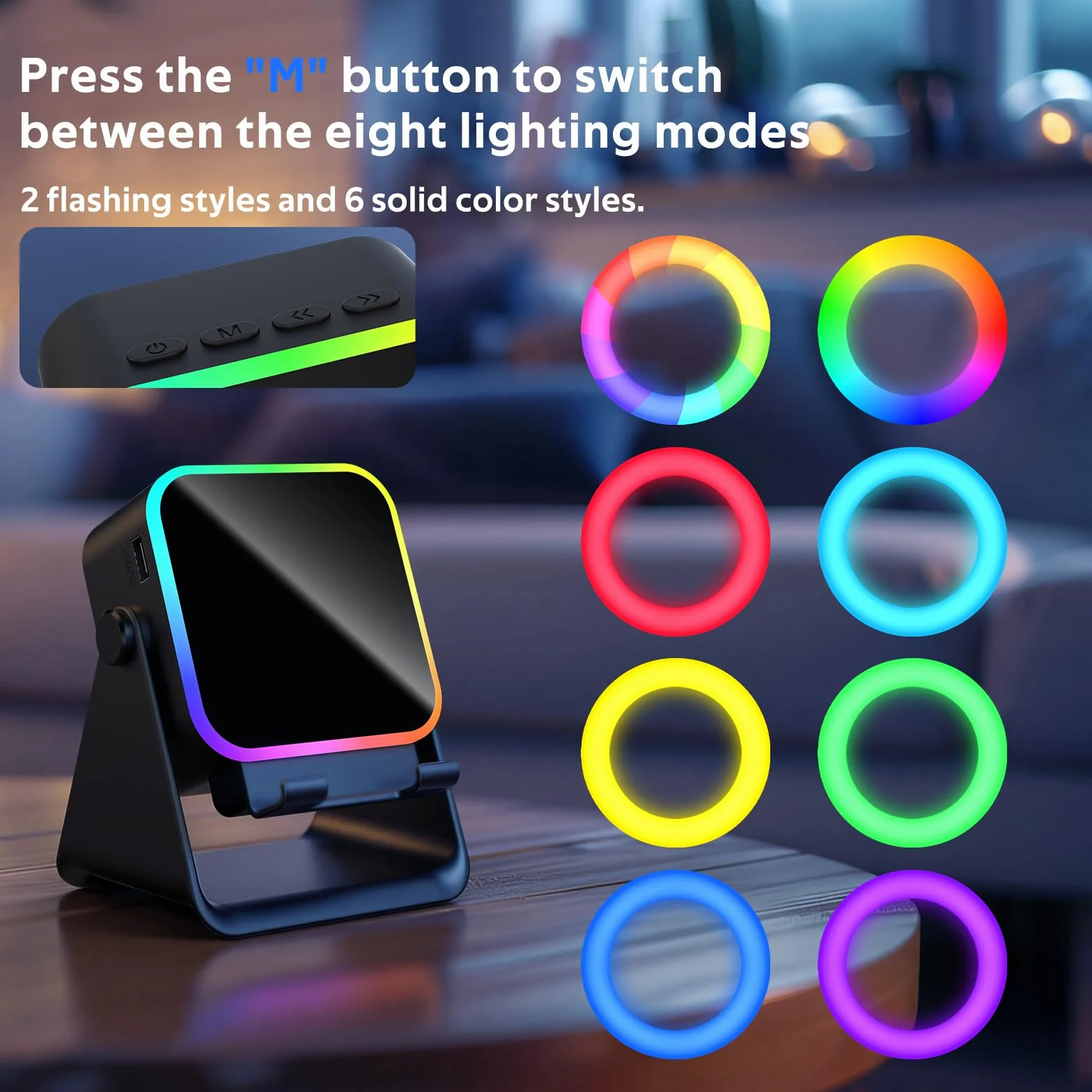 Enceinte Bluetooth à Induction avec Support Téléphone, Cadeau Fête des Pères Homme Original Utile