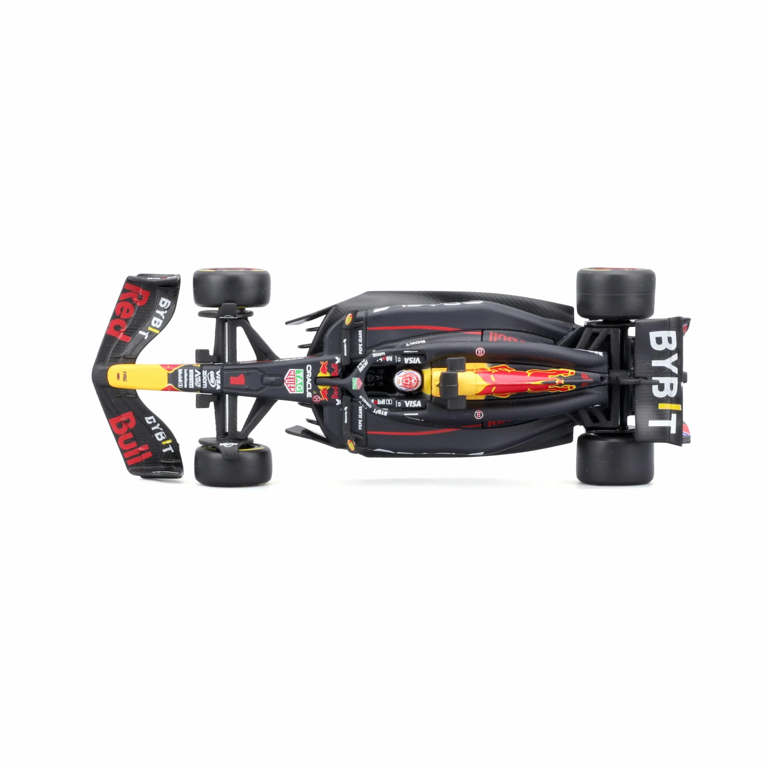 Bburago F1 Red Bull Racing RB20 n°1 Verstappen 1:43 modèle réduit avec casque et vitrine 2024